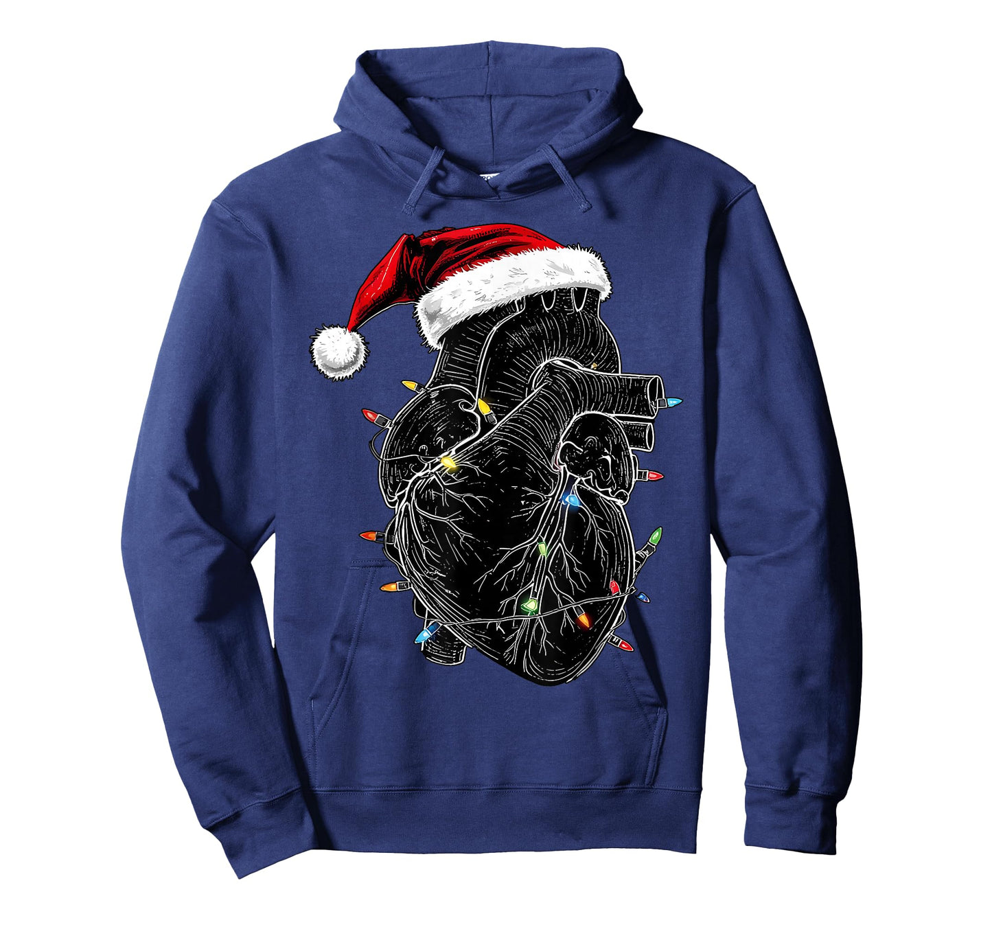 Heart Anatomy Santa Hat Christmas Light CVICU Crew Cath Lab T-Shirt