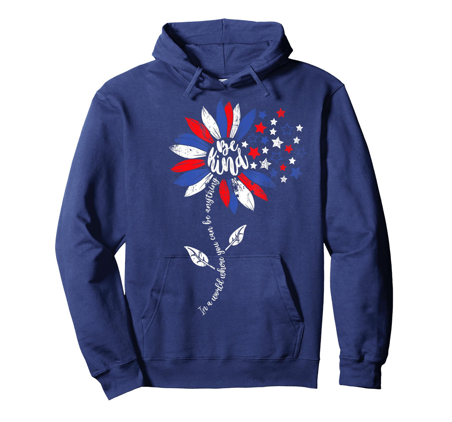 4th of July Be Kind Sunflower USA American Flag Kindness T-Shirt