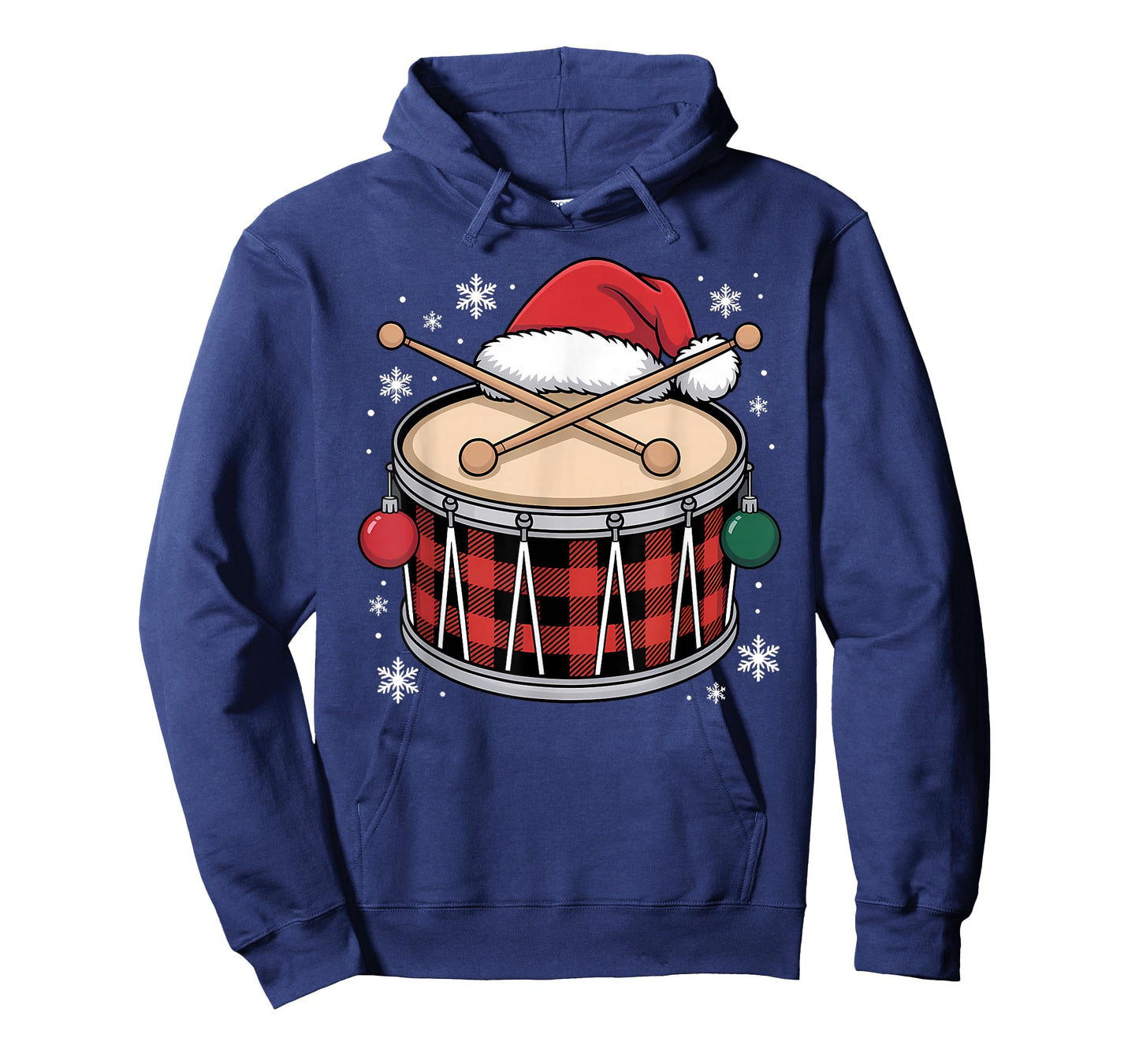 Christmas Buffalo Plaid Snare Drum with Santa Hat Men Women T-Shirt