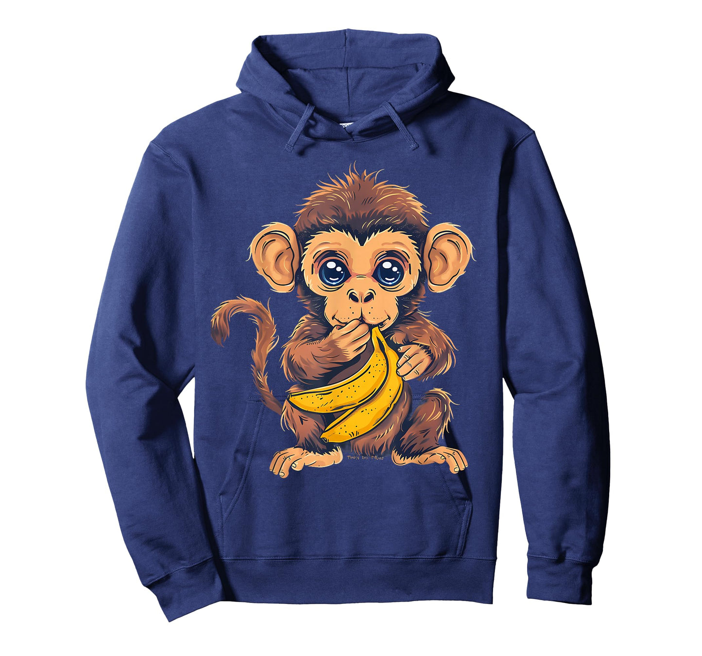 Banana Monkey Animal Art Drawing Cute Monkey Wildlife T-Shirt