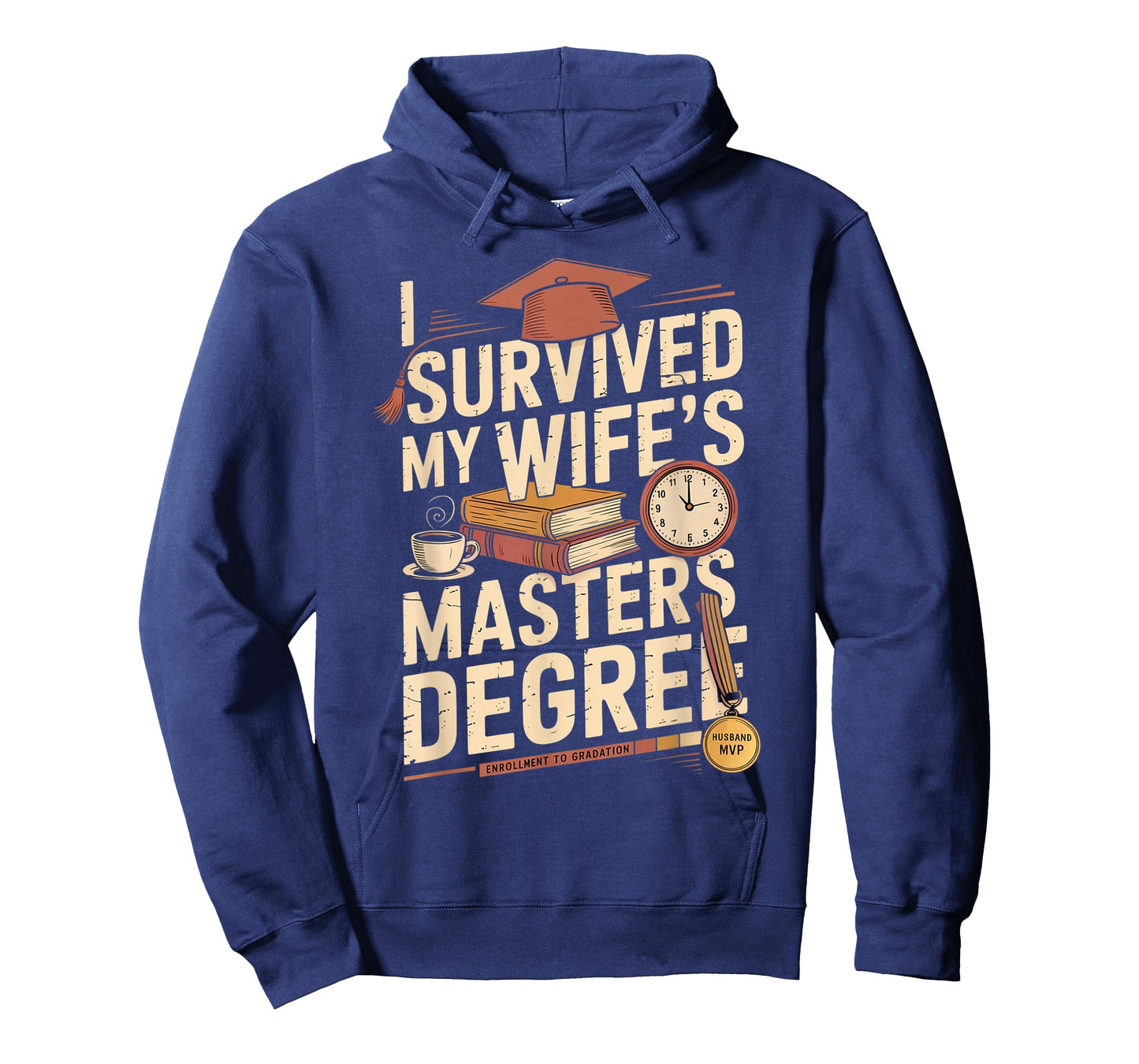 Funny I Survived My Wife's Masters Degree Tee Proud Graduate T-Shirt