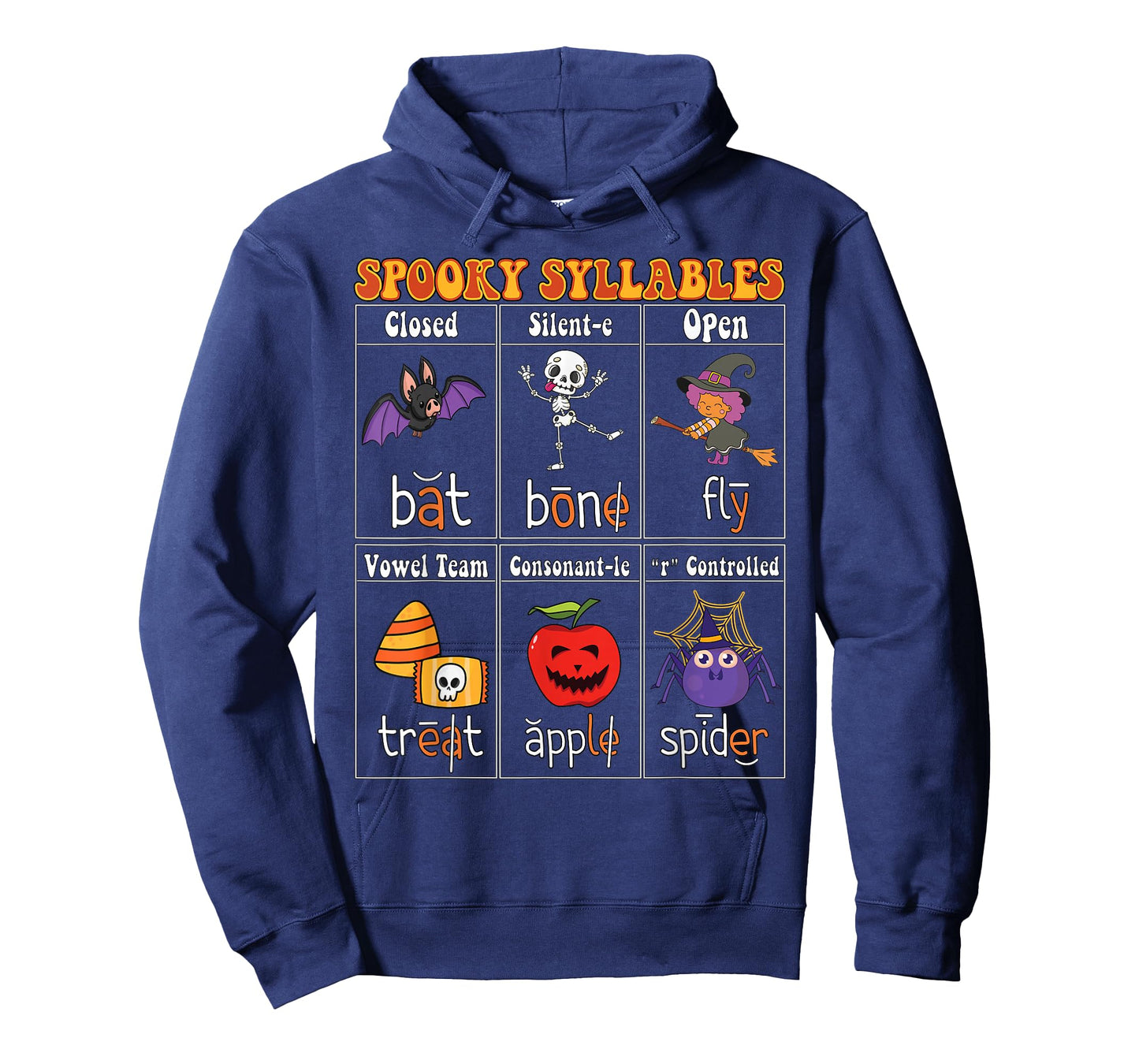 Spooky Syllables Teacher Funny Halloween Educational Kids T-Shirt