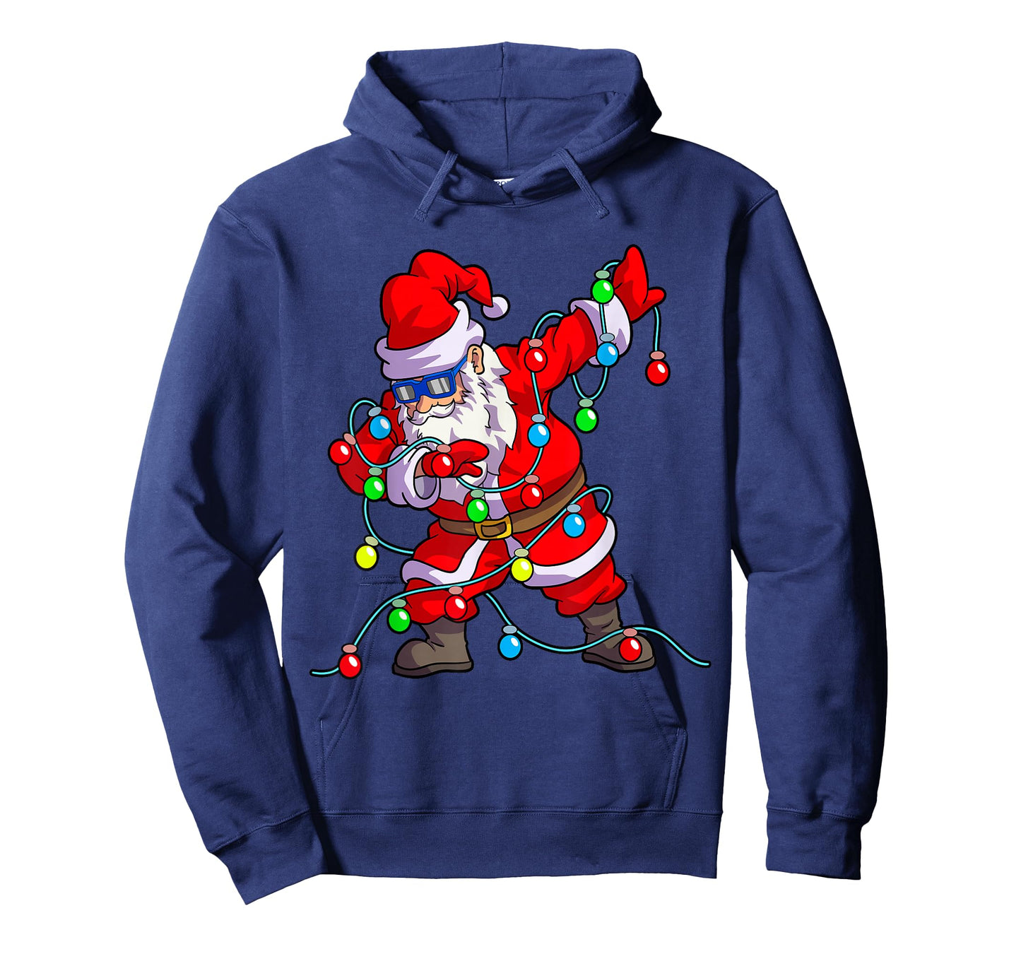 Christmas Dabbing Santa Men Kids Boys Xmas Gifts Tree Lights T-Shirt