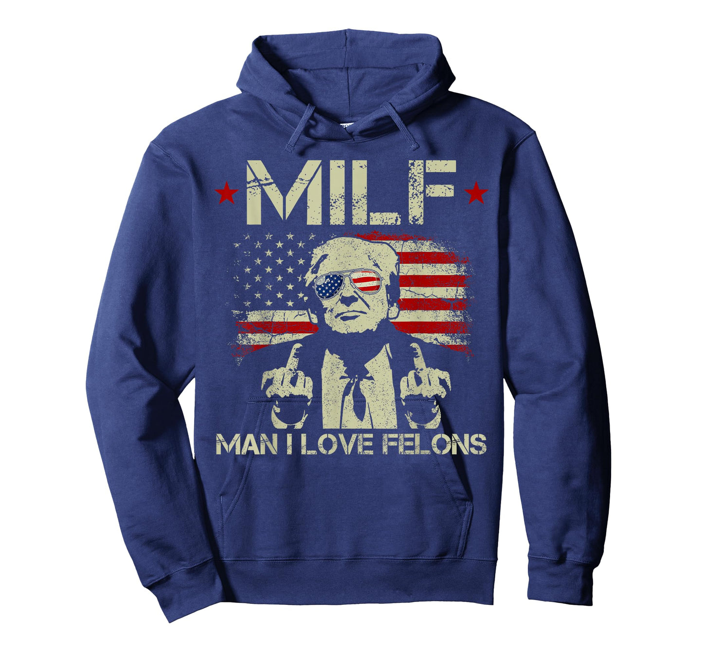 Funny M.I.L.F Man I Love Felons Gun American Flag T-Shirt