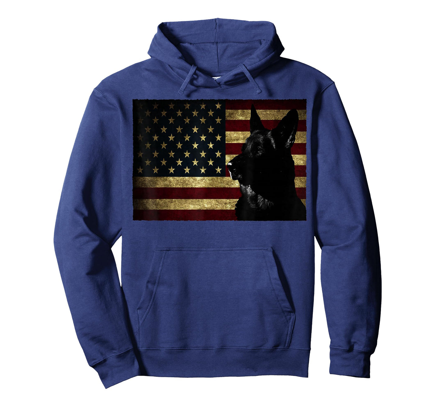 Black German Shepherd American Flag 4th July GSD Dog T-Shirt