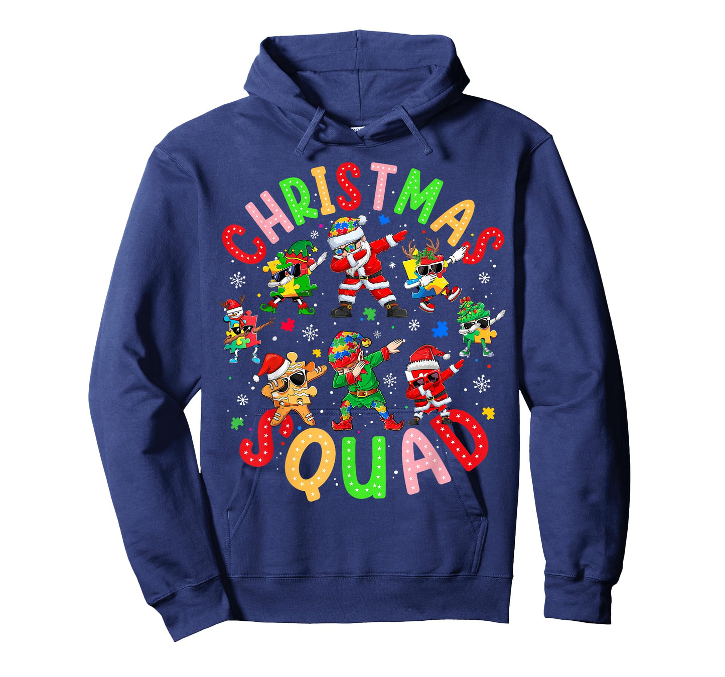 Autism Christmas Tree Funny Dabbing Santa Xmas T-Shirt