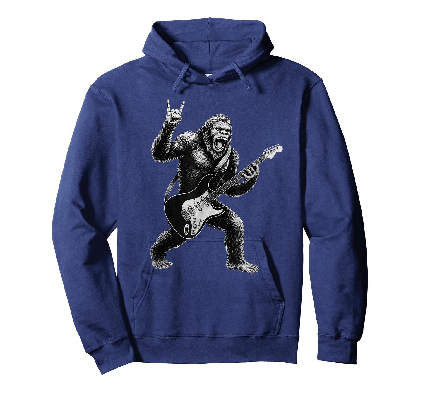 Funny Bigfoot Sasquatch Playing Guitar, Rock and Roll Music T-Shirt