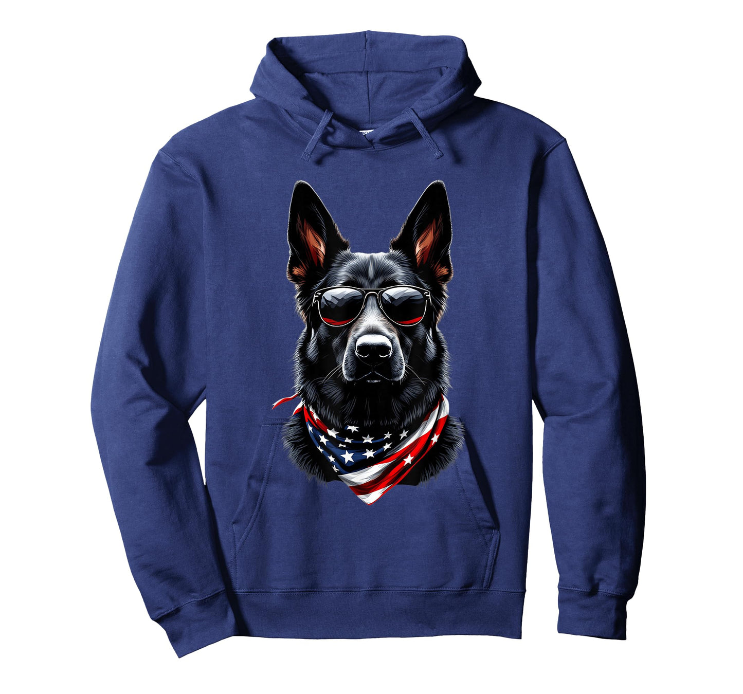 Black German Shepherd American Flag 4th July German Shepherd T-Shirt
