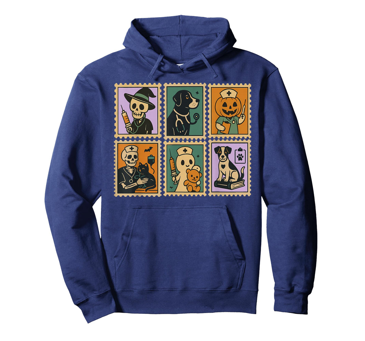 Halloween Vet Nurse Crew Stamp Pattern Boo Patrol T-Shirt