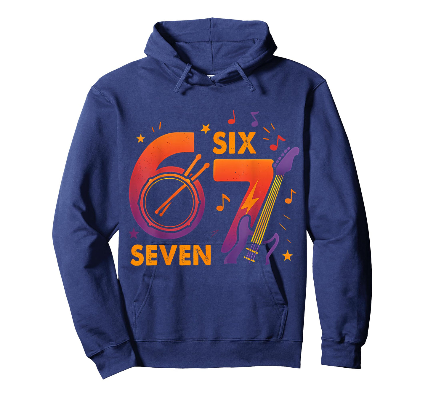 Six Seven Music Rock Guitar 6 7 Cool Meme 67 Funny Slang T-Shirt