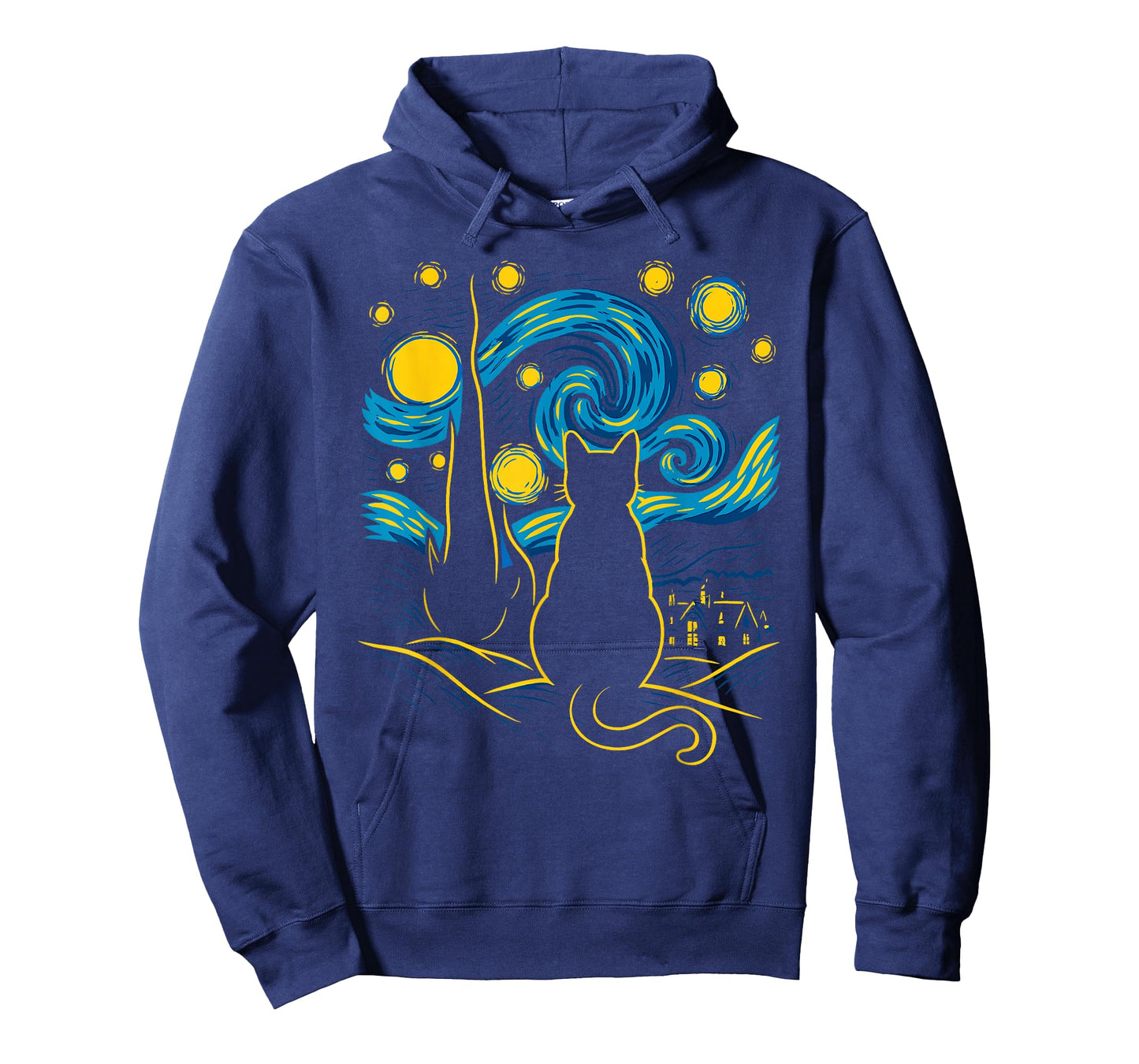 Starry Night Cat Mom Cat Dad Men Women Kids Funny Cat T-Shirt