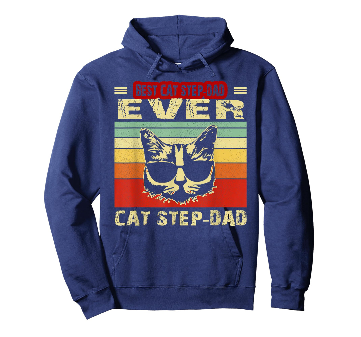 Vintage Best Cat Step-Dad Ever Shirt Cat Step-Dad Fathers Men T-Shirt