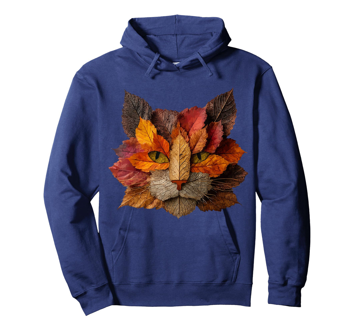 Colorful Cat Autumn Leaves Artistic Animal Kitten Aesthetic T-Shirt