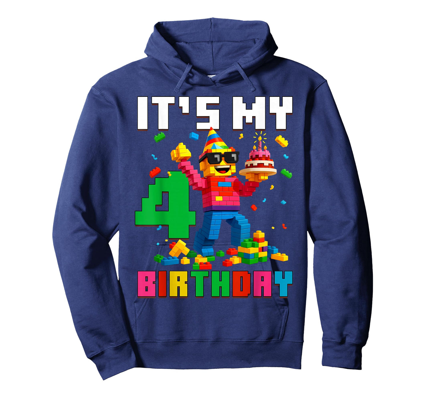 It's My 4th Birthday Boy Building Bricks 4 Year Old Boys T-Shirt