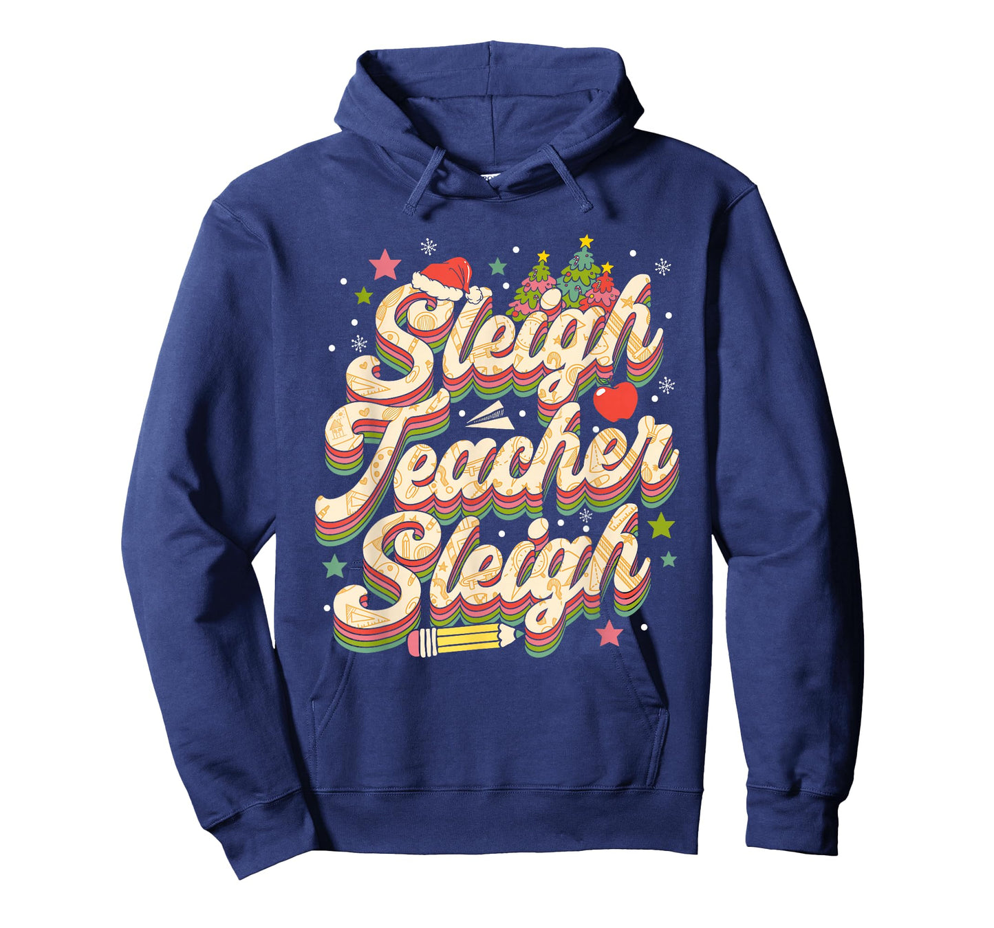 Sleigh Teacher Sleigh Retro Christmas T-Shirt