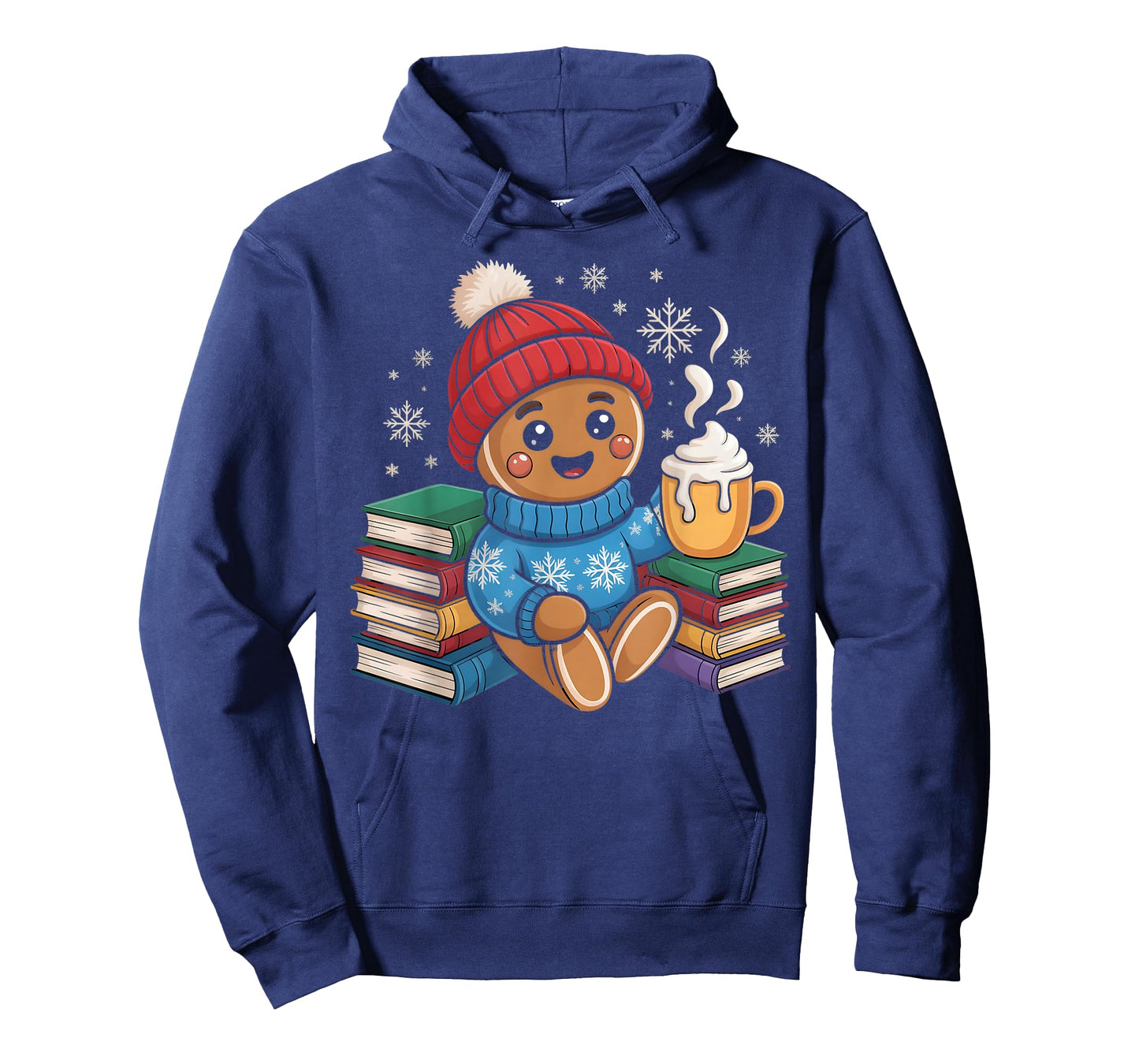 Gingerbread Christmas Bookworm Librarian Reading Books Lover T-Shirt