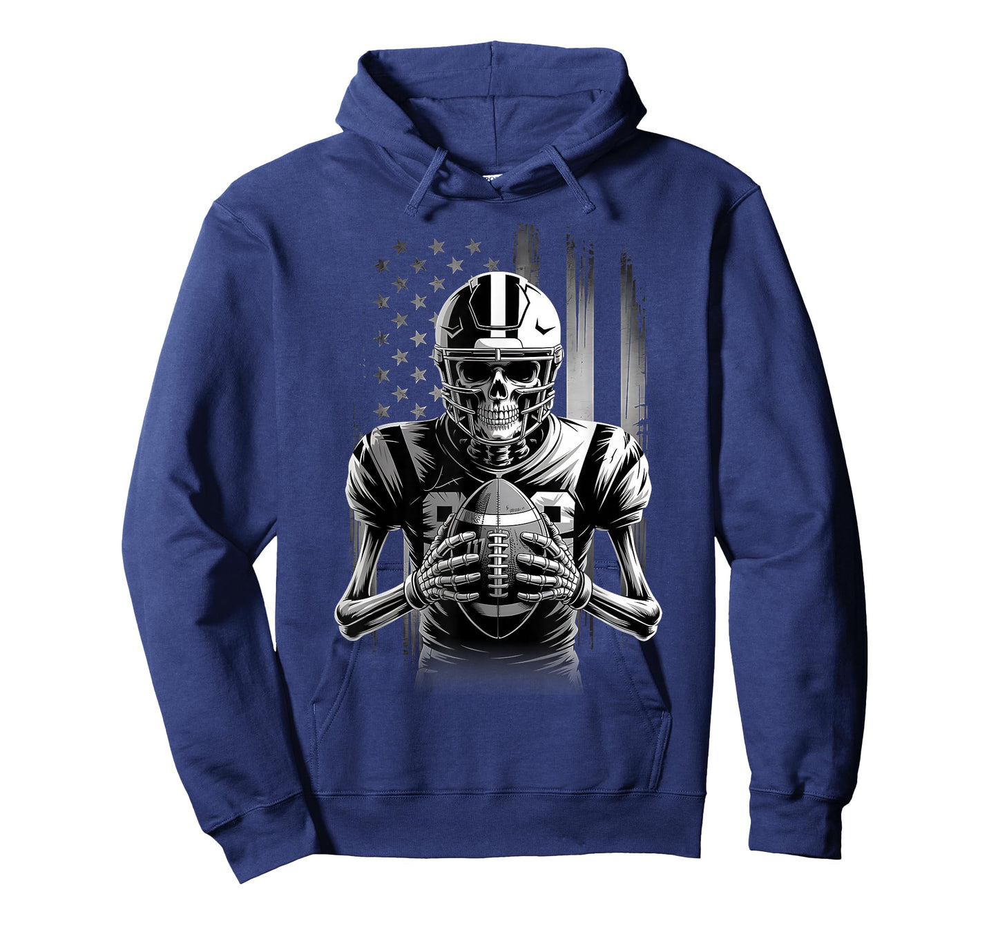 American Football Skeleton USA Flag Halloween Men Teens Boys T-Shirt