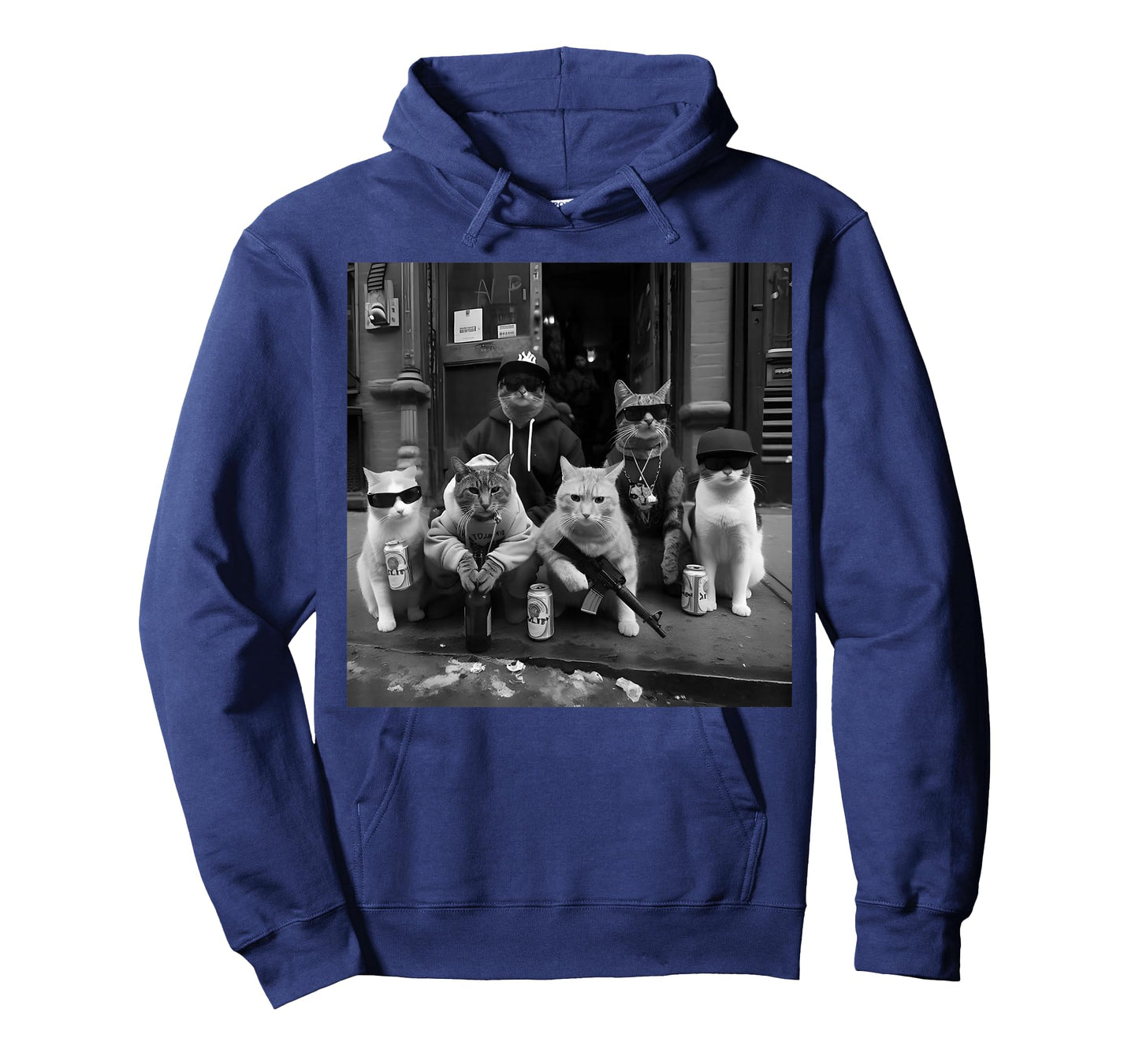 Funny Gangster Cats Street Design T-Shirt
