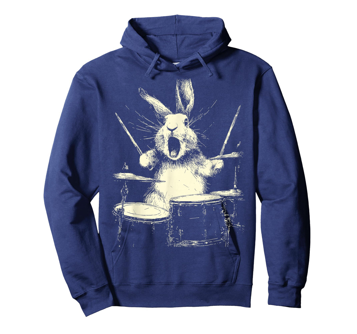 Cute Rabbit Playing Drums Funny Music Animal Drummer Graphic T-Shirt