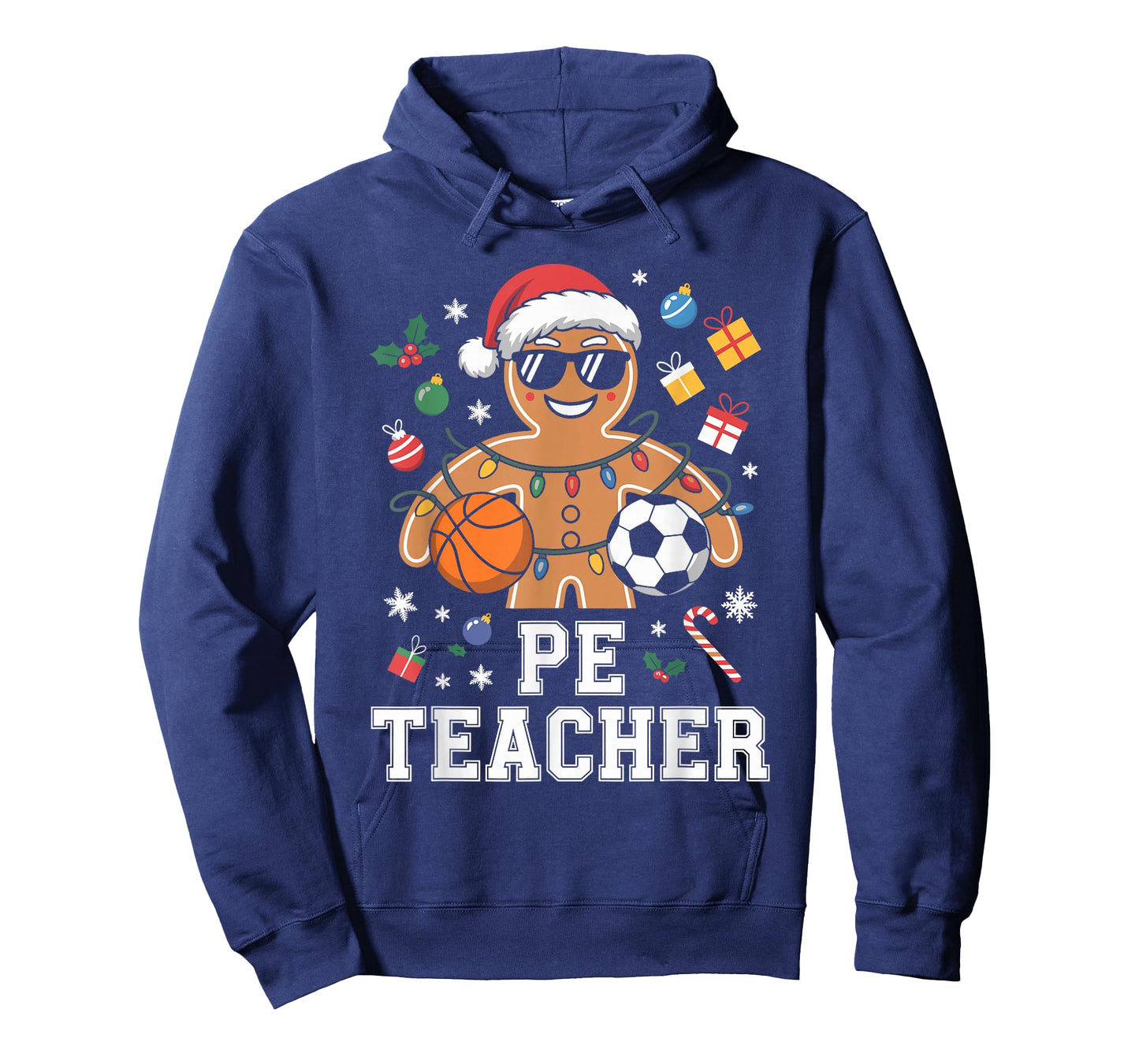 PE Teacher Gingerbread Christmas Physical Education Xmas T-Shirt