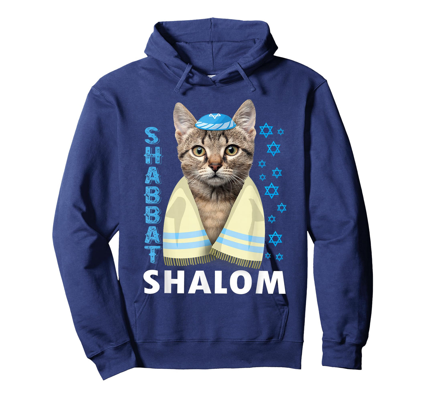 Funny Jewish Shabbat Shalom Cute Cat With Kippah T-Shirt