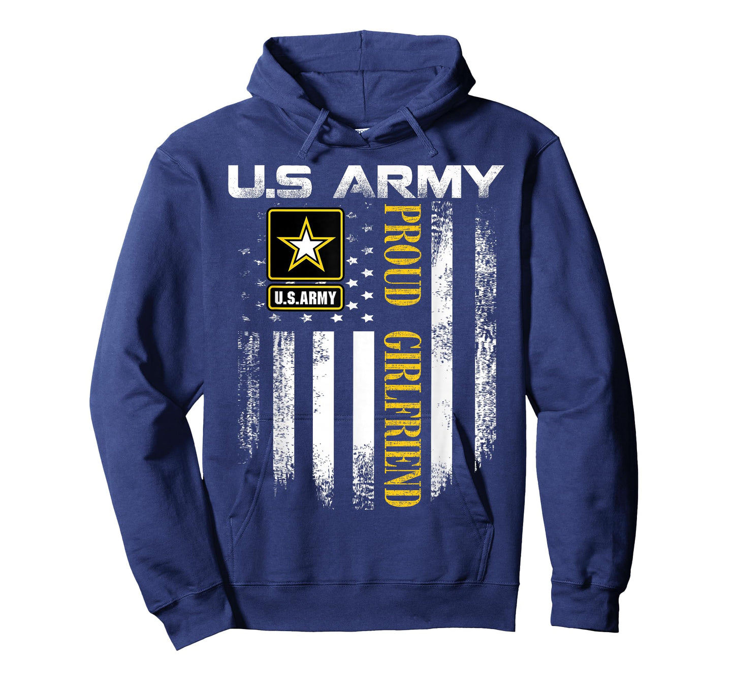 Vintage U.S. Army Proud Girlfriend with American Flag Gift T-Shirt