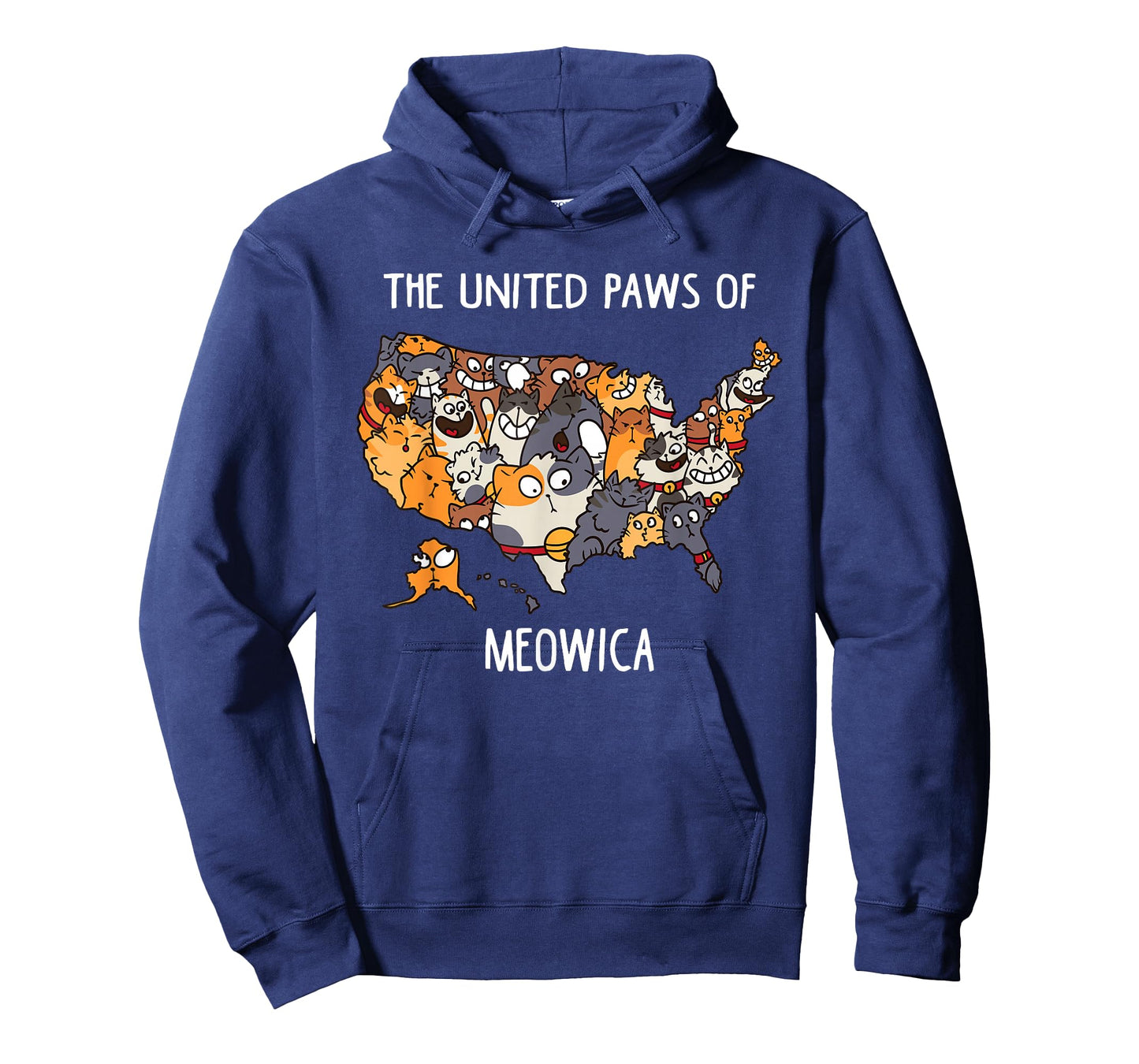 Cat Map of The United States Men Women Kids Funny Cat T-Shirt
