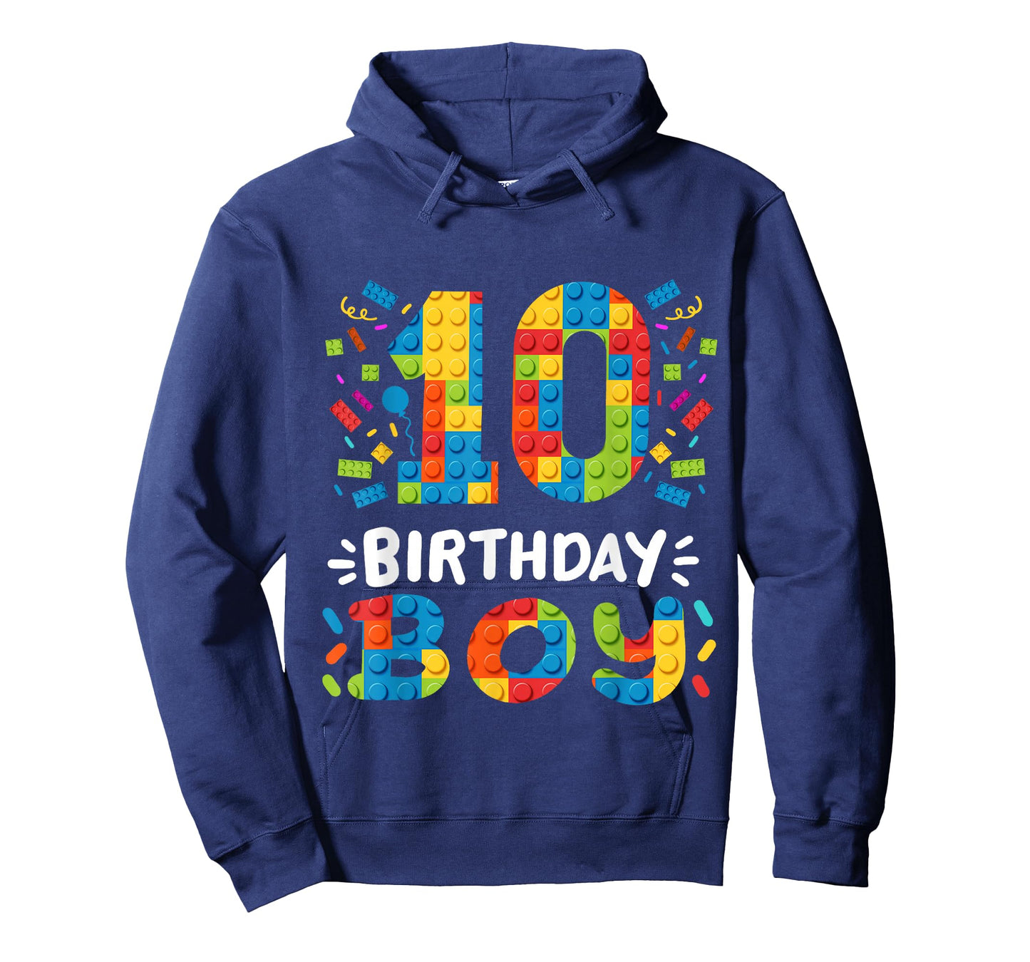 Kids 10 Years Old Building Blocks Builder 10th Birthday Boys T-Shirt
