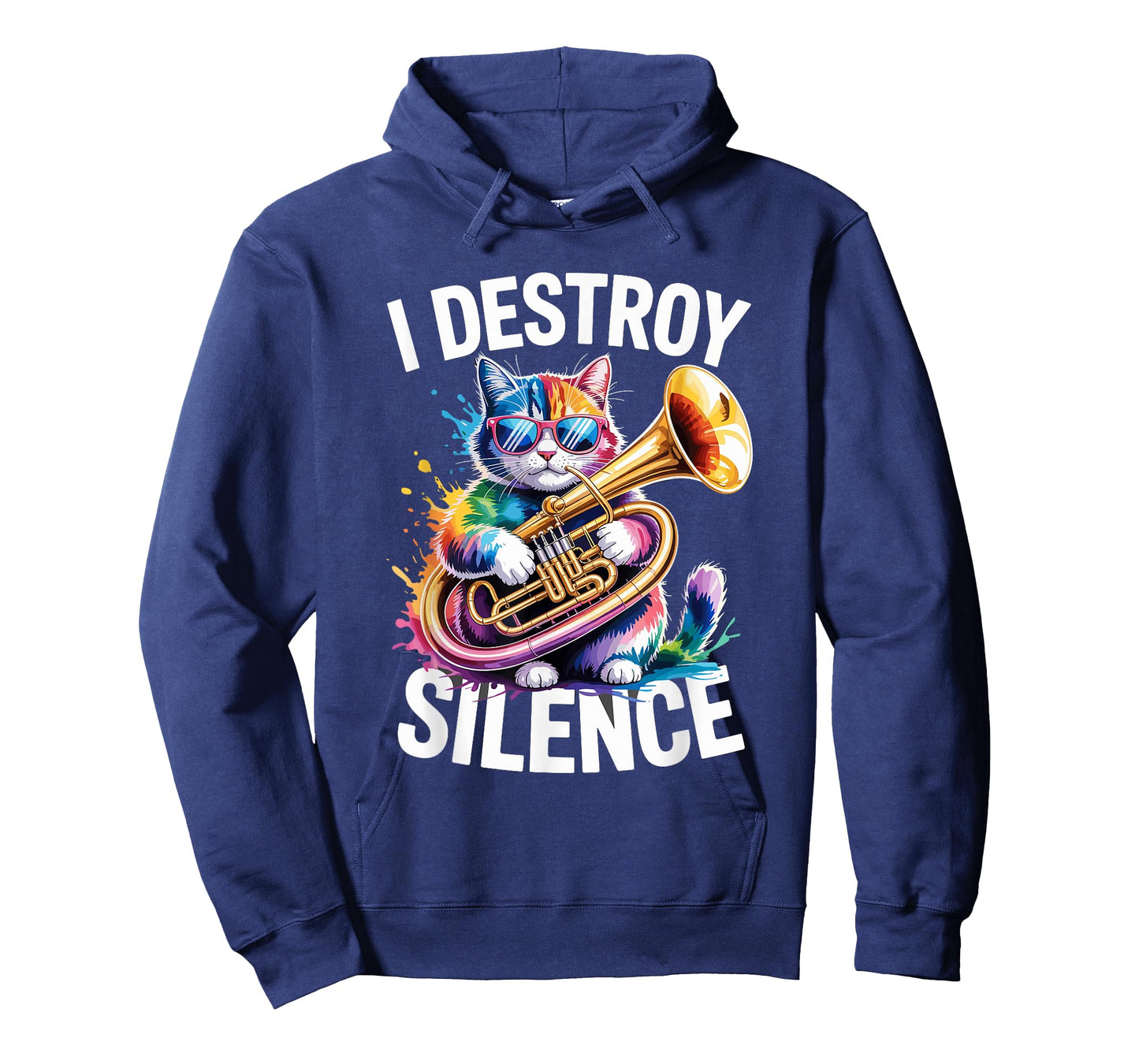 Cat I Destroy Silence Tuba Tubist T-Shirt