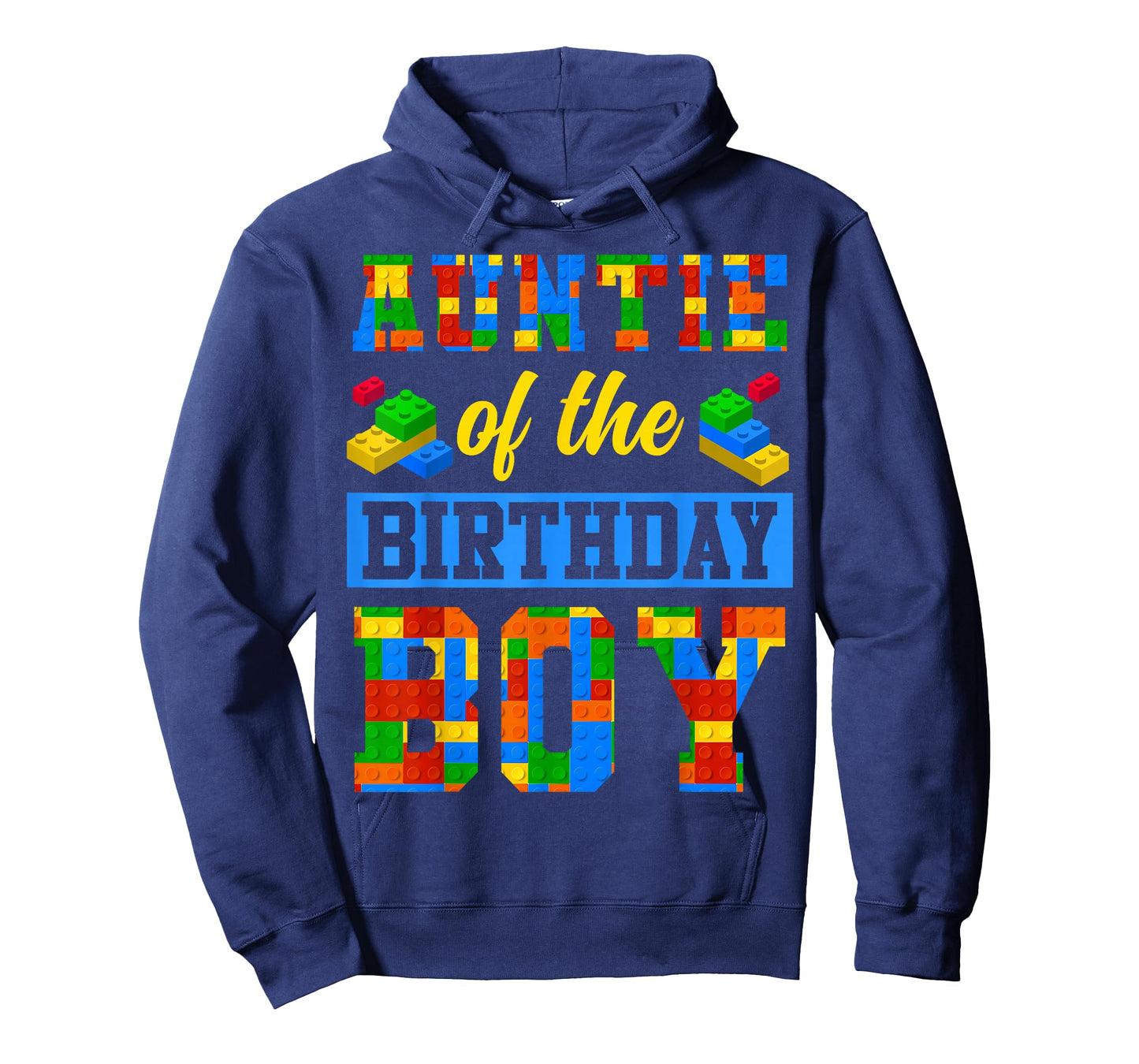 Auntie Of The Birthday Boy Building Block Bday Party T-Shirt