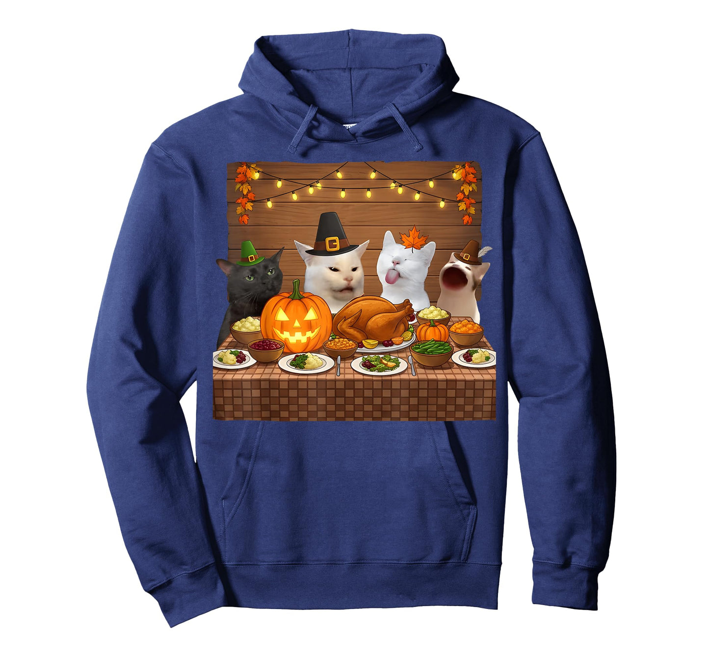 Thanksgiving Cats Dinner Feast Vintage Meme Men Women Kids T-Shirt