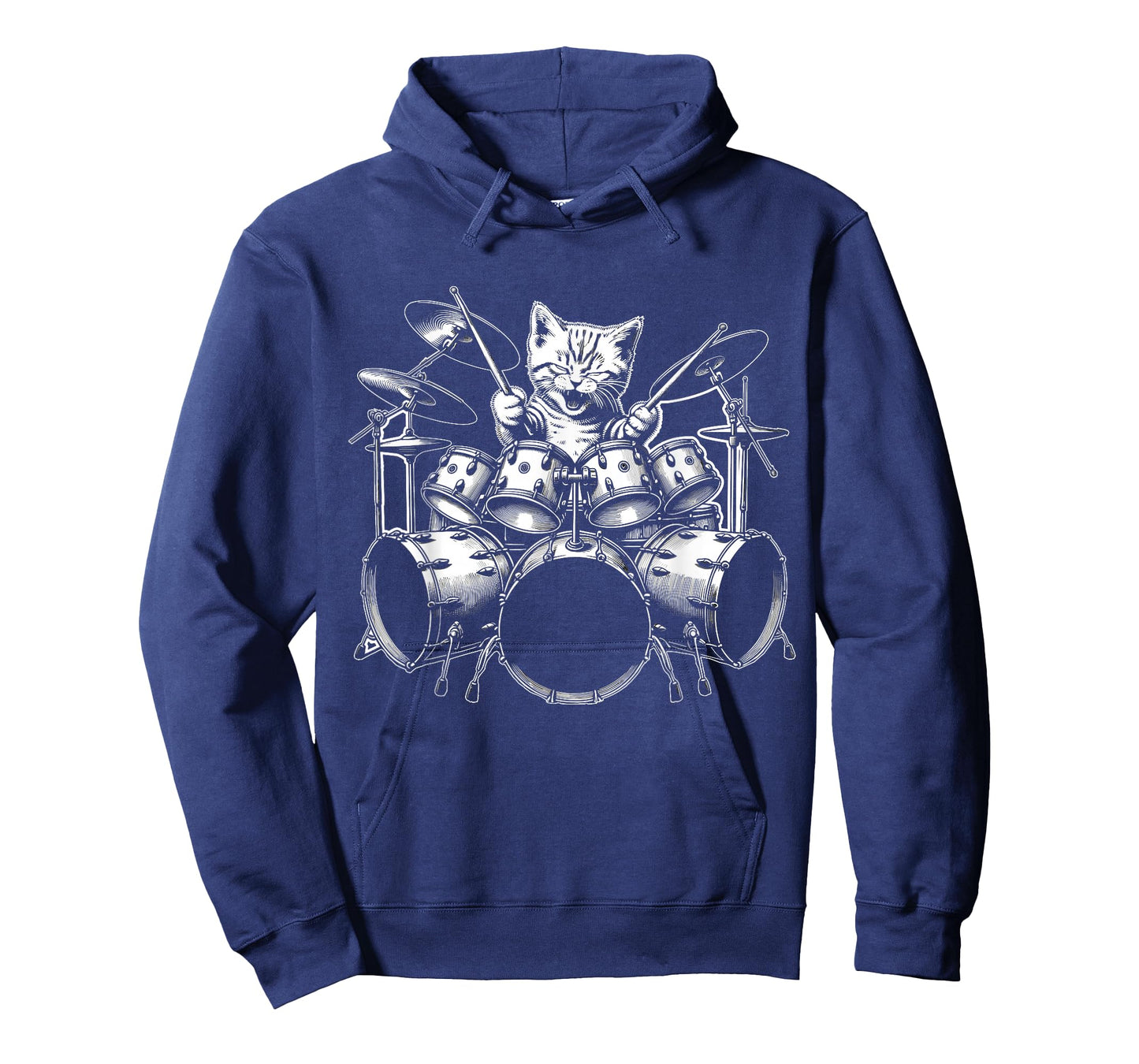 Kitten Rock Band Funny Kitty Drummer Cat Playing Drums T-Shirt