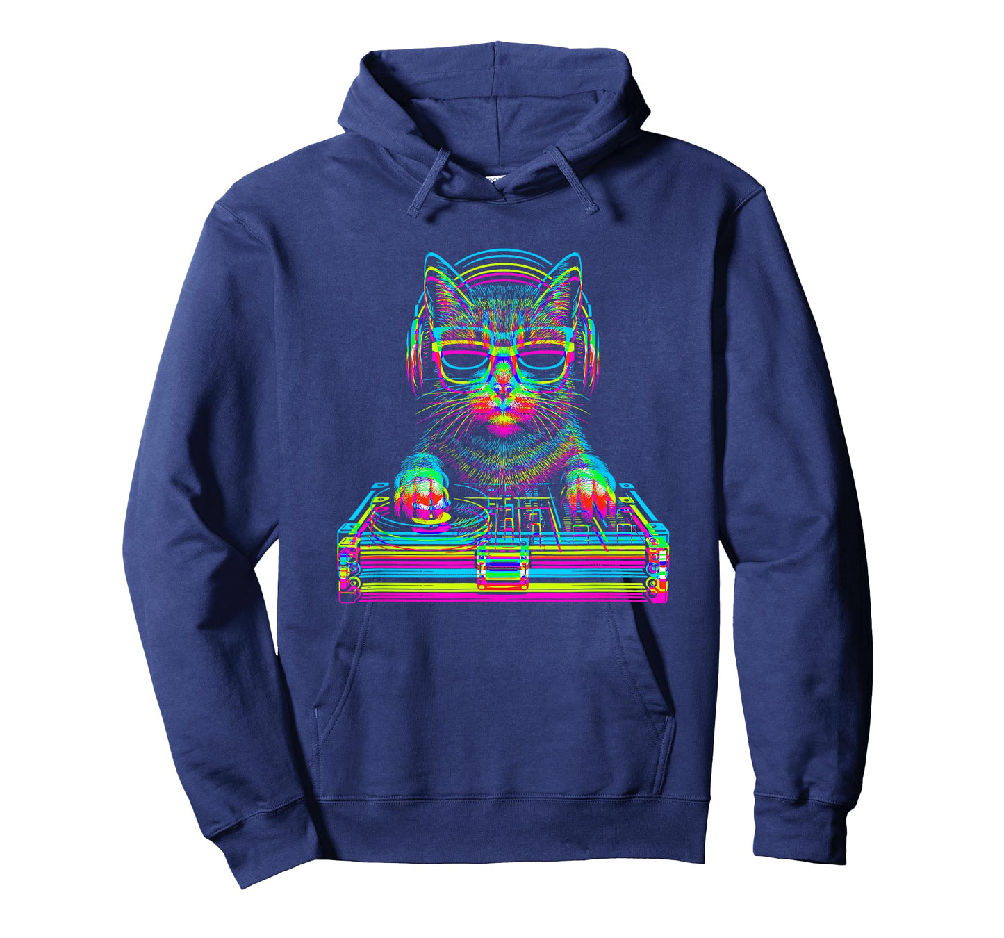 Vaporwave Cat DJ Techno Rave EDM Music Concert Party T-Shirt