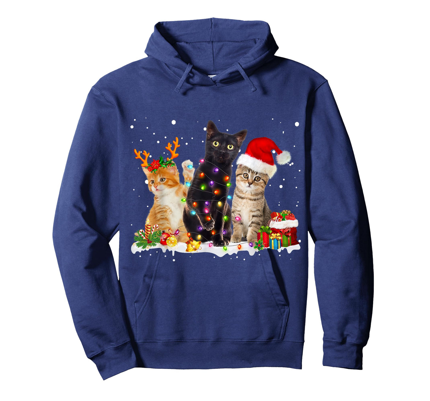 Santa Cat Light Gorgeous Reindeer Pajama Christmas Cat Lover T-Shirt