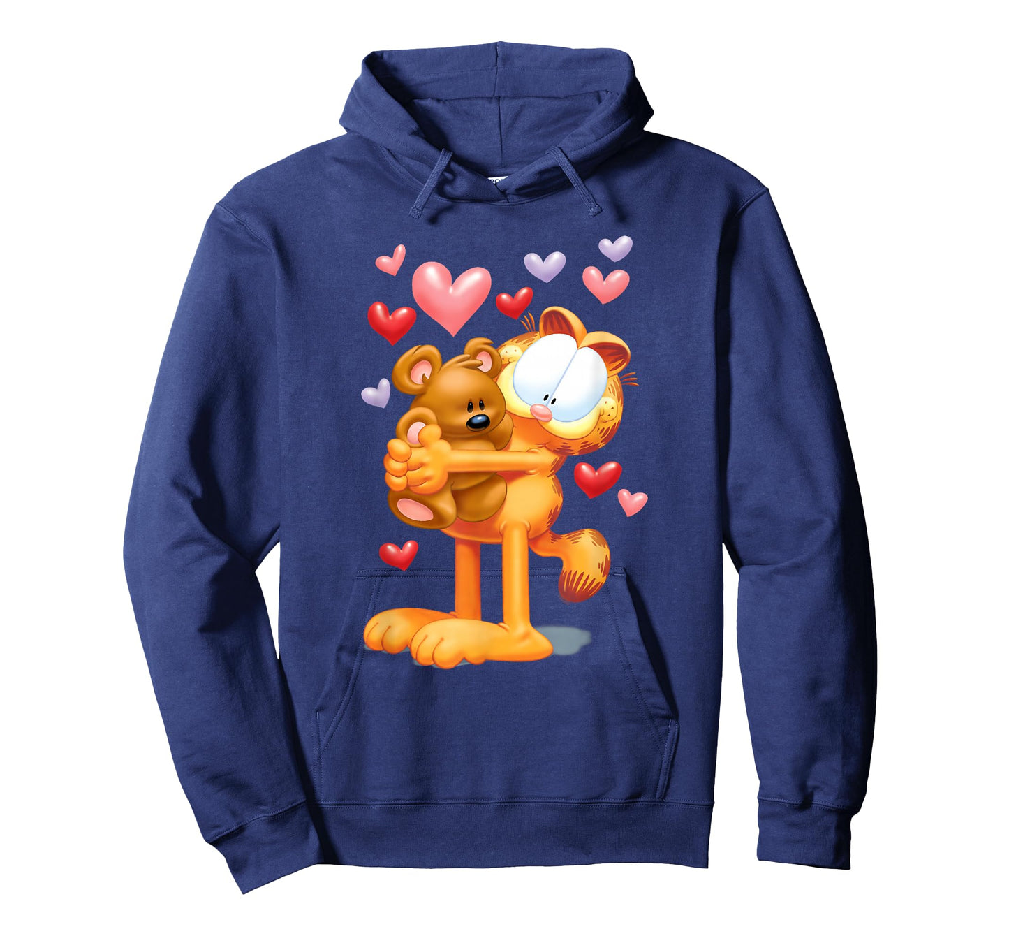 Garfield Hugging Pooky Hearts 3D Valentine's Day Cartoon Cat T-Shirt