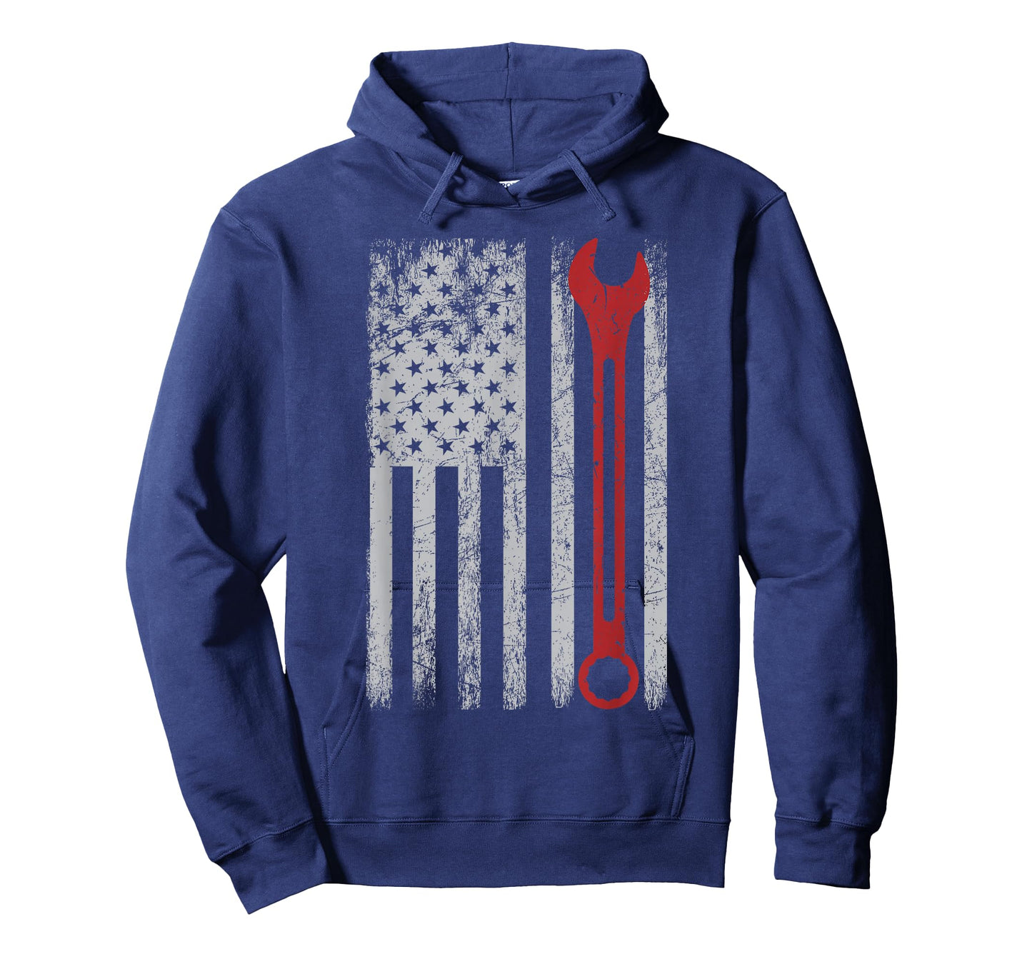Auto Repairman Car Mechanic Wrench Workshop Tools USA Flag T-Shirt