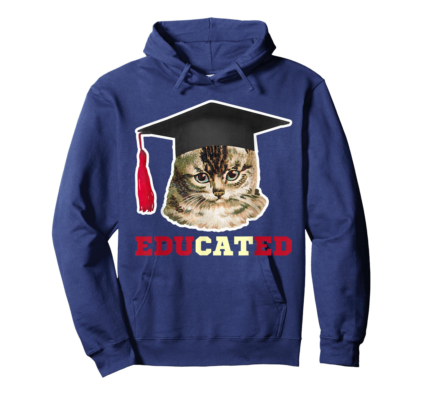 Educated Cat in Graduation Cap Funny Grad Gift T-Shirt