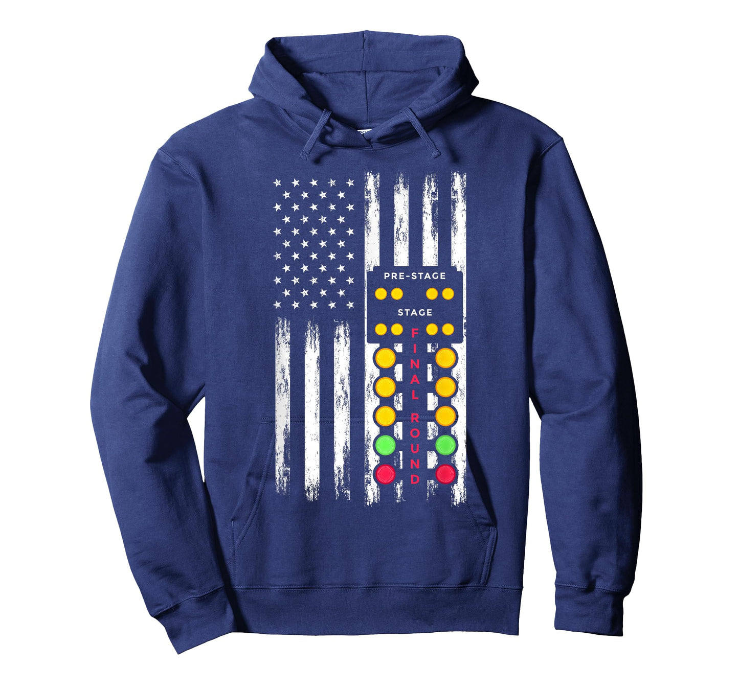American Flag Drag Racing Strip Tree Light Dragster T-Shirt