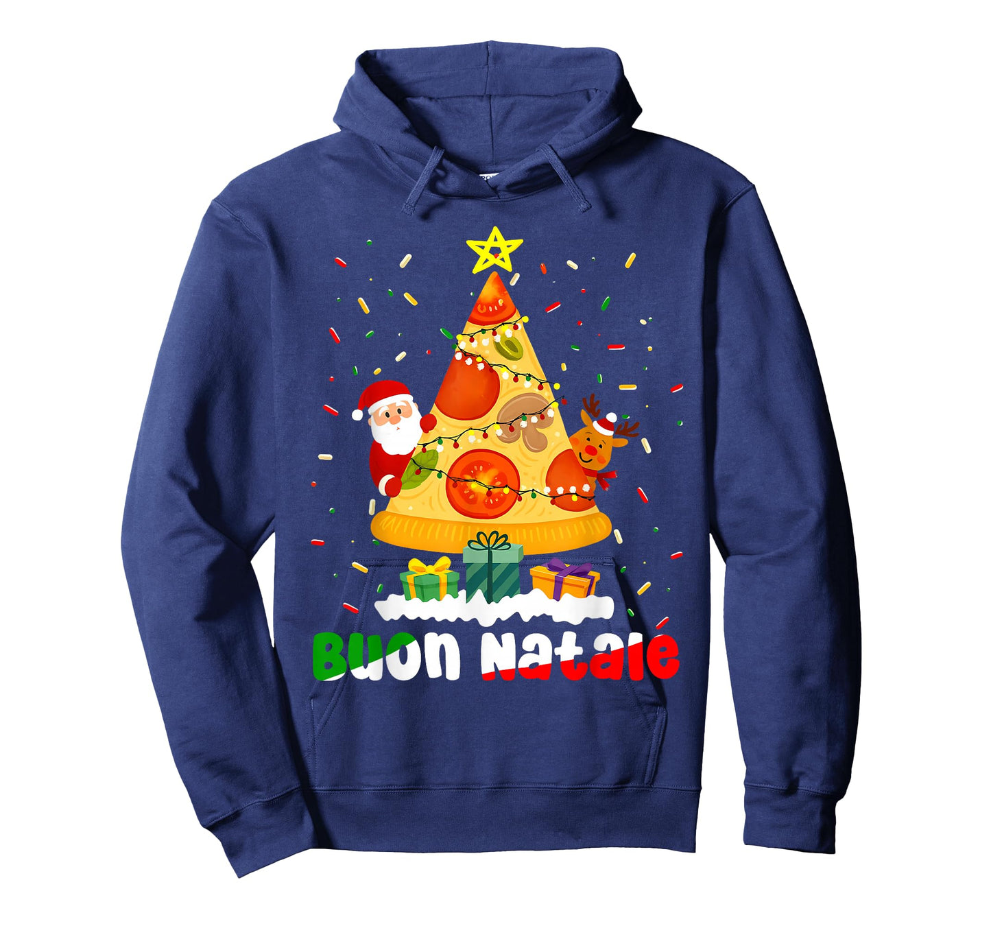 BUON Natale Italian Pizza Christmas Tree Xmas Italia Holiday T-Shirt