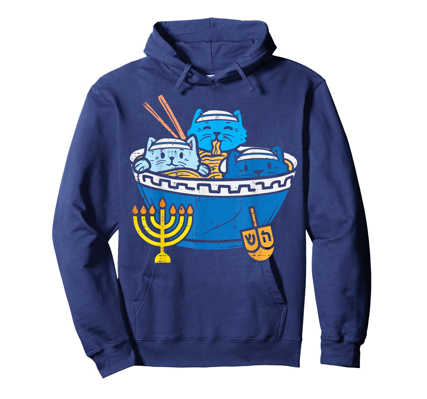 Jewish Cats Ramen Kitten Anime Hanukkah Pajamas Chanukah PJs T-Shirt