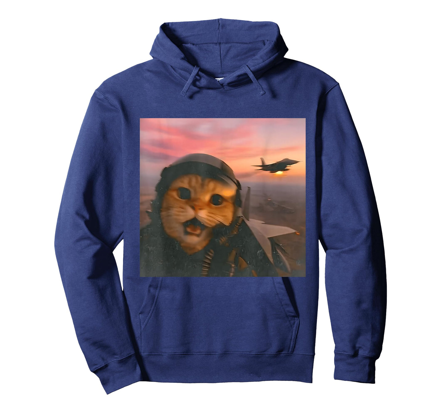 Funny Fighter Pilot Cat Vintage Fighter Jet Cat Meme Gen Z T-Shirt