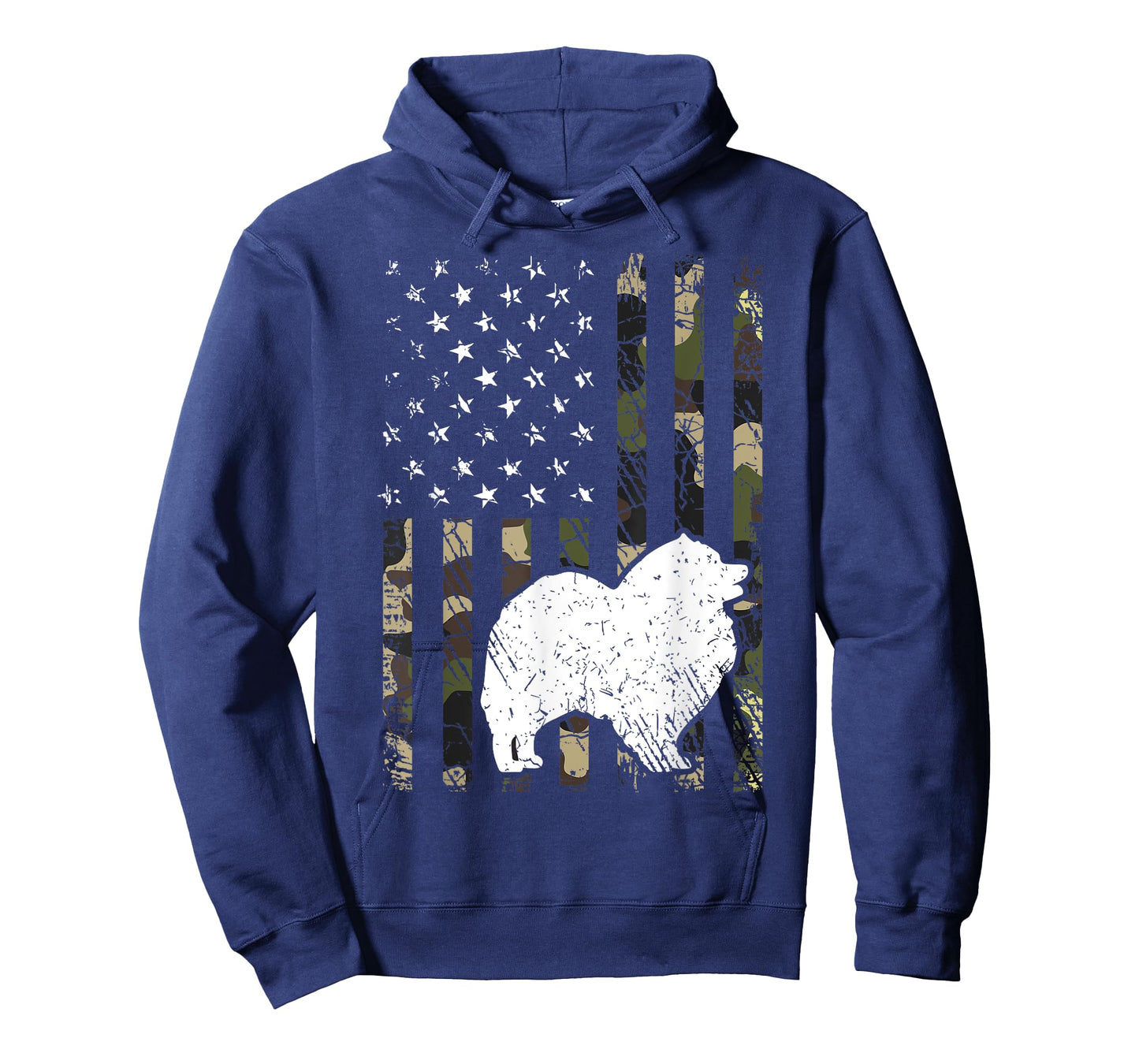 Keeshond Dog Dad Mom Camouflage USA Flag T-Shirt for Men Women Kids