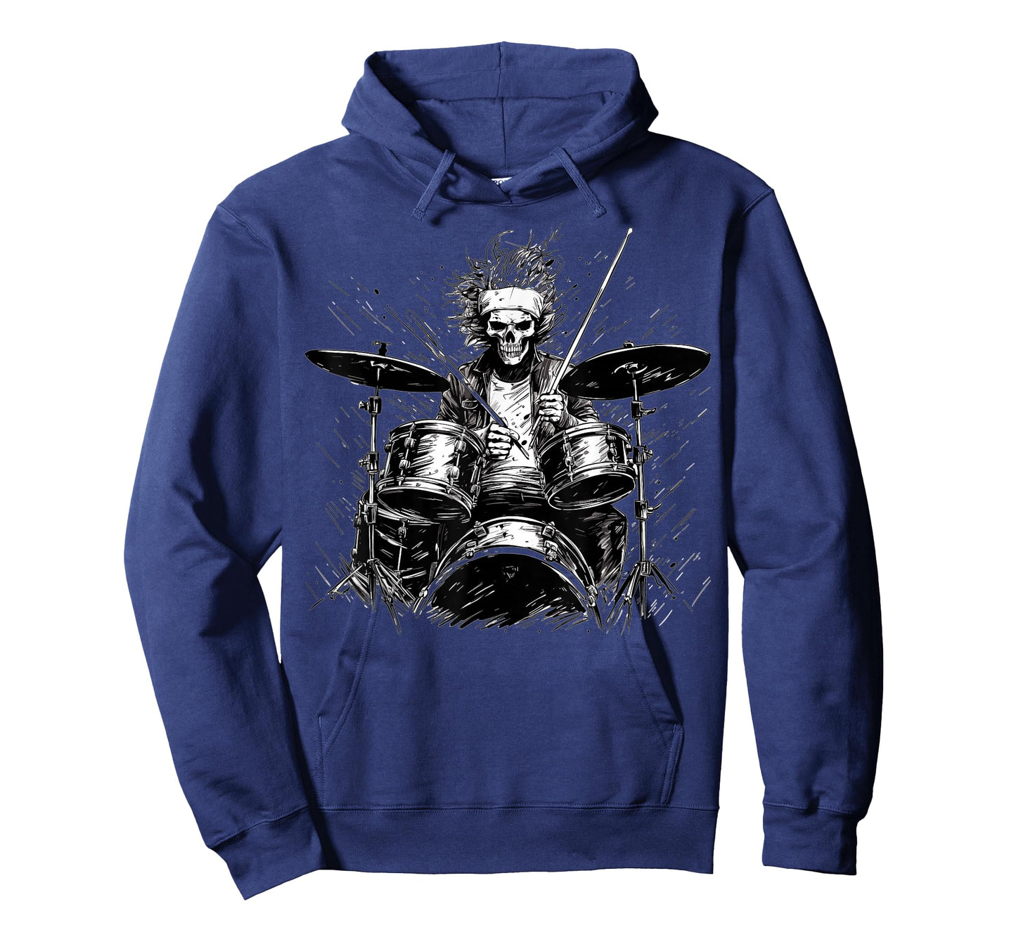 Skeleton Drummer Guy Rock and Roll Band Rock On Drum Kit T-Shirt