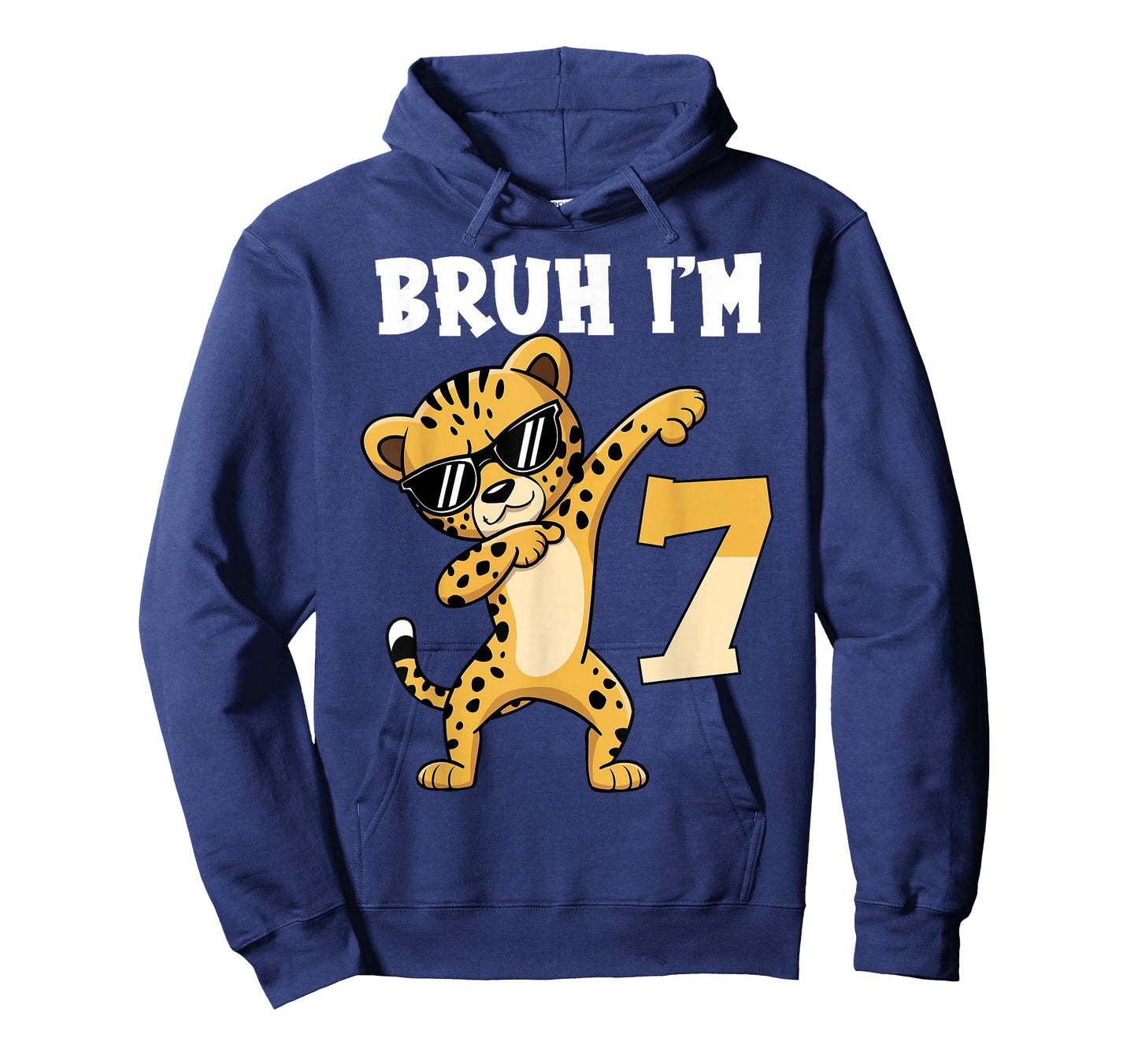 Bruh I'm 7 Years Old Dabbing Cheetah 7th Birthday Boy Kids T-Shirt