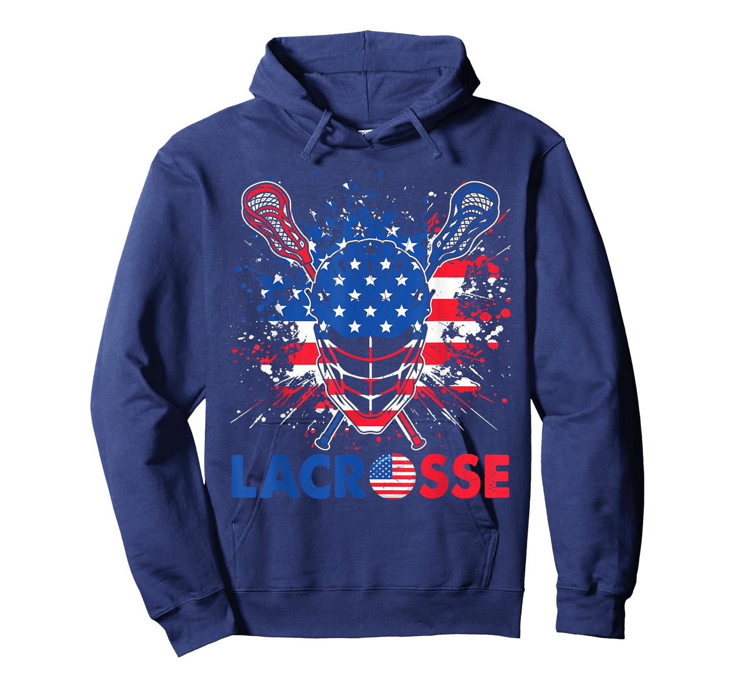 Lacrosse USA Flag Lax Helmet Sticks 4th Of July T-Shirt