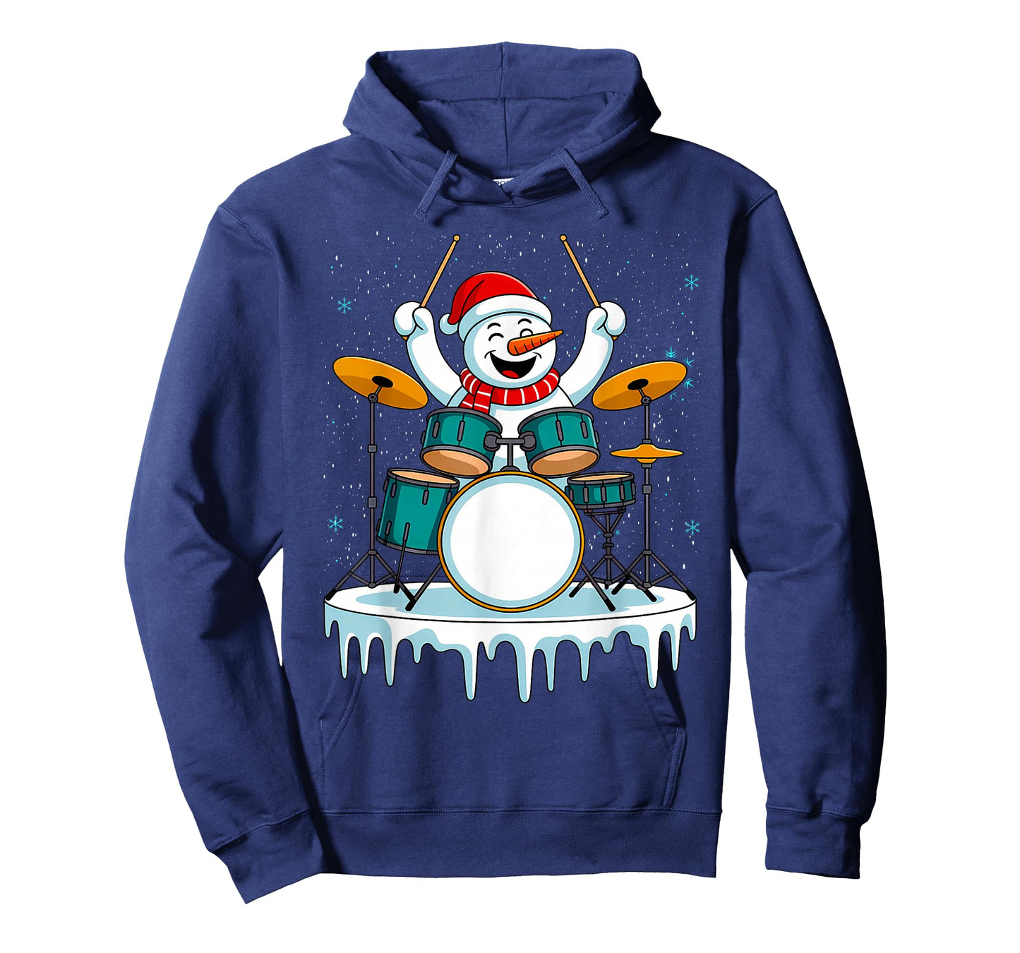 Snowman Drummer Christmas Drums Percussionist T-Shirt