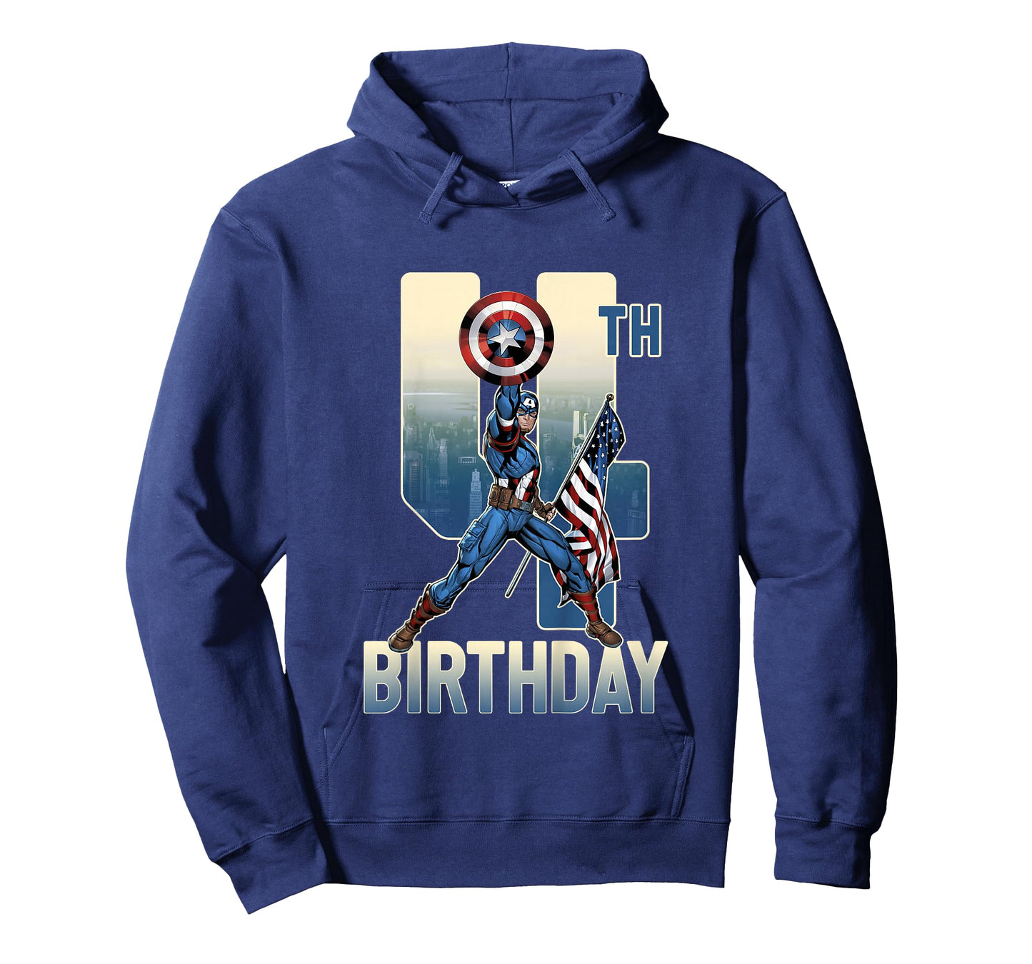 Kids Marvel Avengers Classic Captain America Epic 4th Birthday T-Shirt