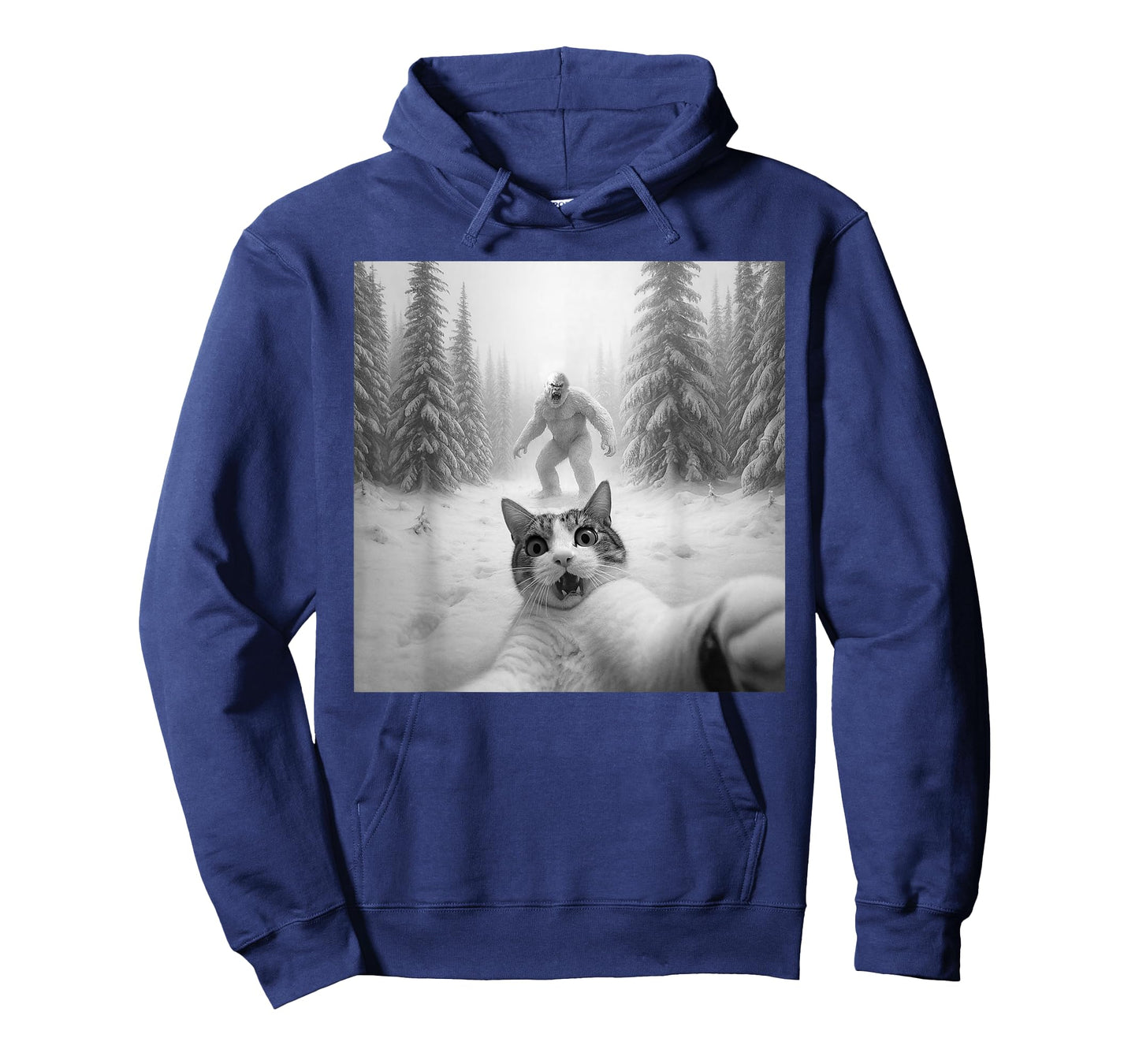 Cat Taking A Selfie Yeti Merry Christmas Xmas Pajama Holiday T-Shirt