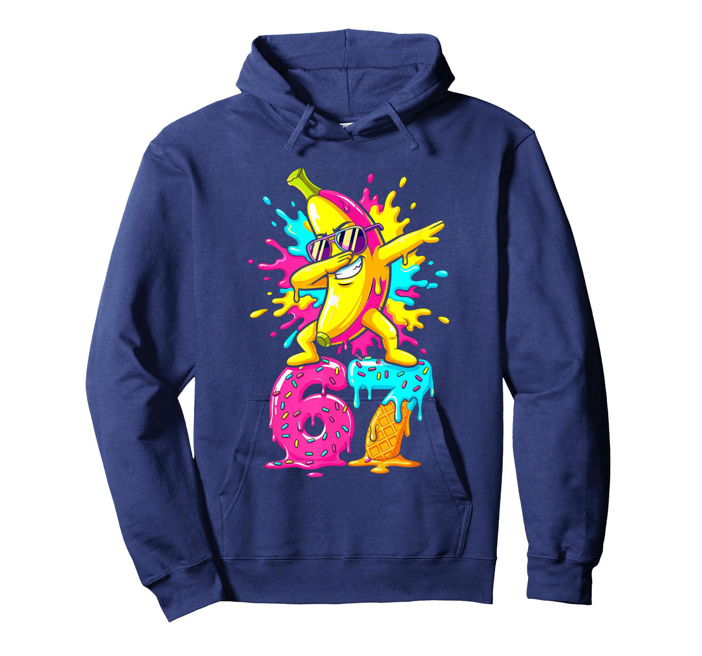 Funny 67 Baseball Ice Cream Six Seven Dabbing Banana T-Shirt