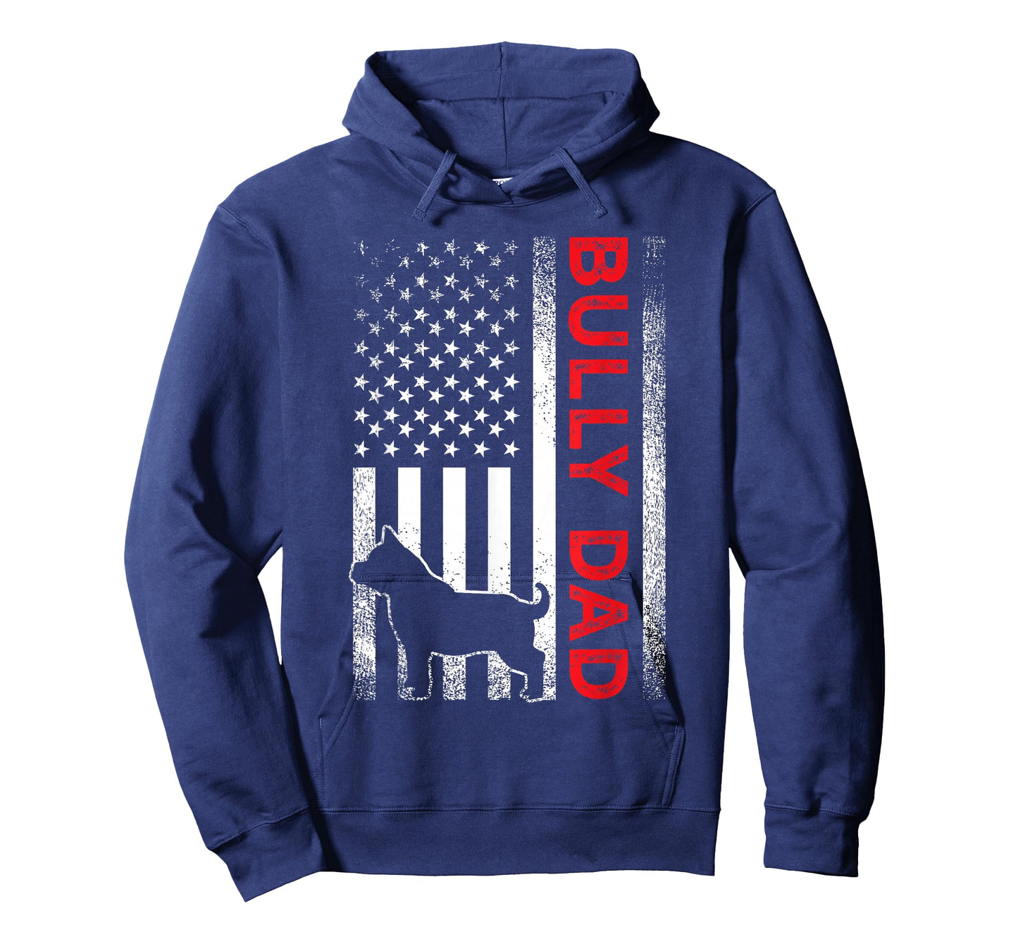 Bully or pitbull dog DAD vintage american flag papa gifts T-Shirt